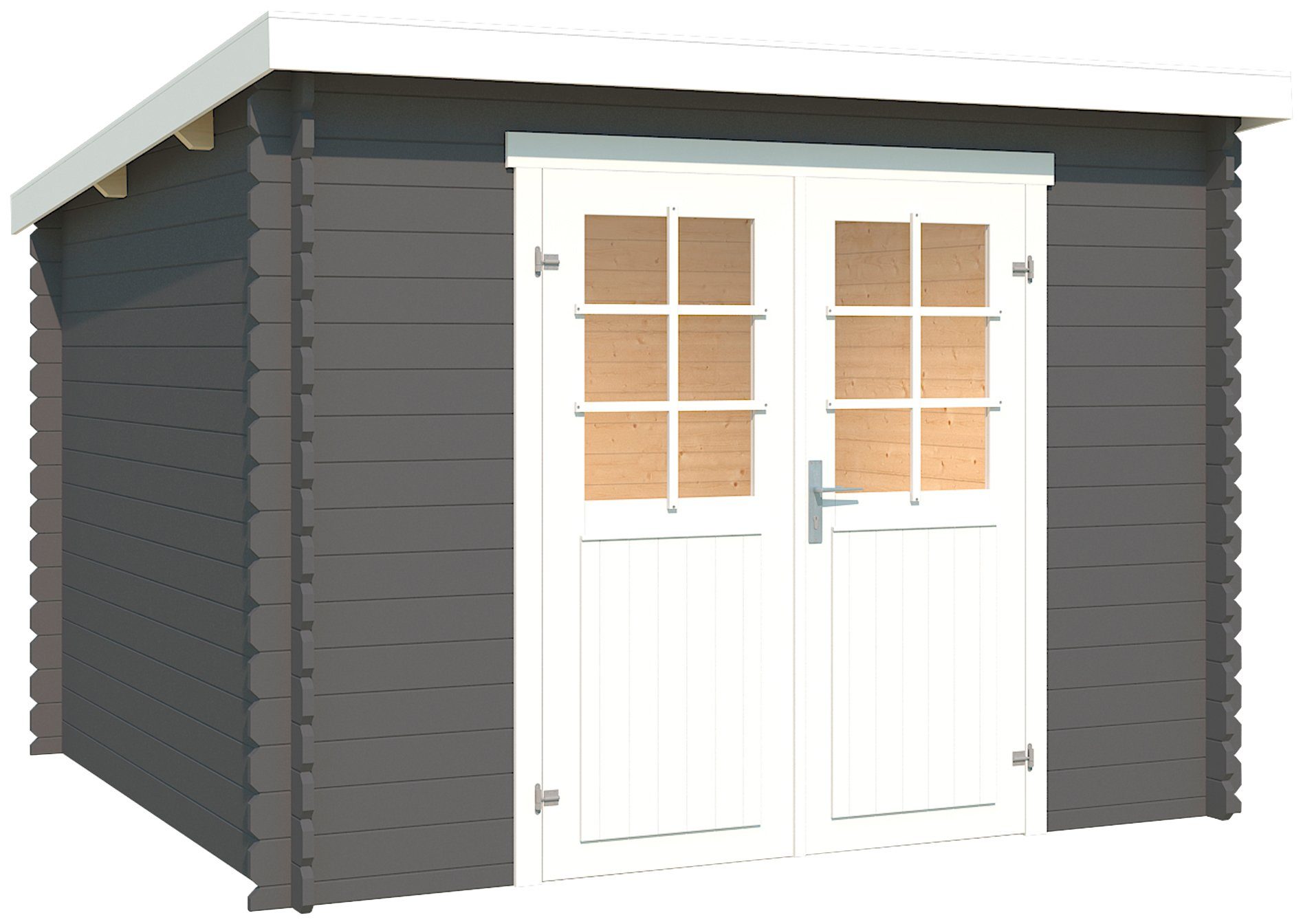 LASITA MAJA Gartenhaus San Jose 275, BxT: 295x314 cm, Blochbohlenhaus 28mm, Fundamentmass 2750x2750, Carbongrau