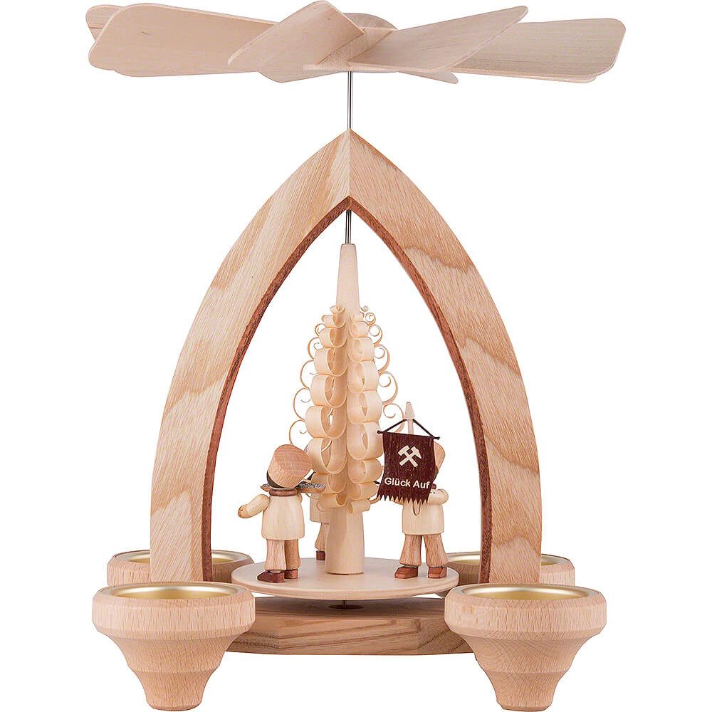 Heinz Lorenz Pyramiden Weihnachtspyramide 1-stöckige Pyramide Bergmannszug - natur (26cm) von Heinz Lorenz Pyram