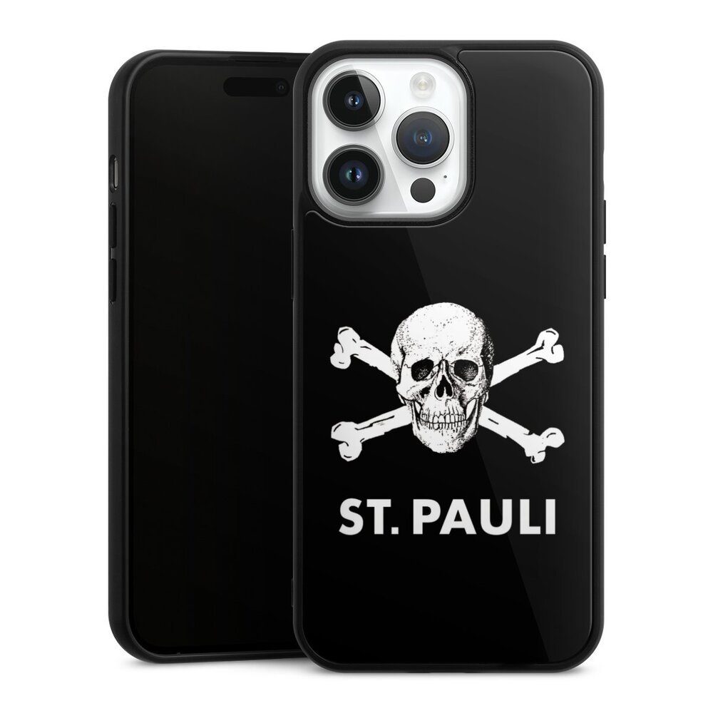 DeinDesign Handyhülle FC St. Pauli Totenkopf Offizielles Lizenzprodukt, Apple iPhone 15 Pro Max Gallery Case Glas Hülle