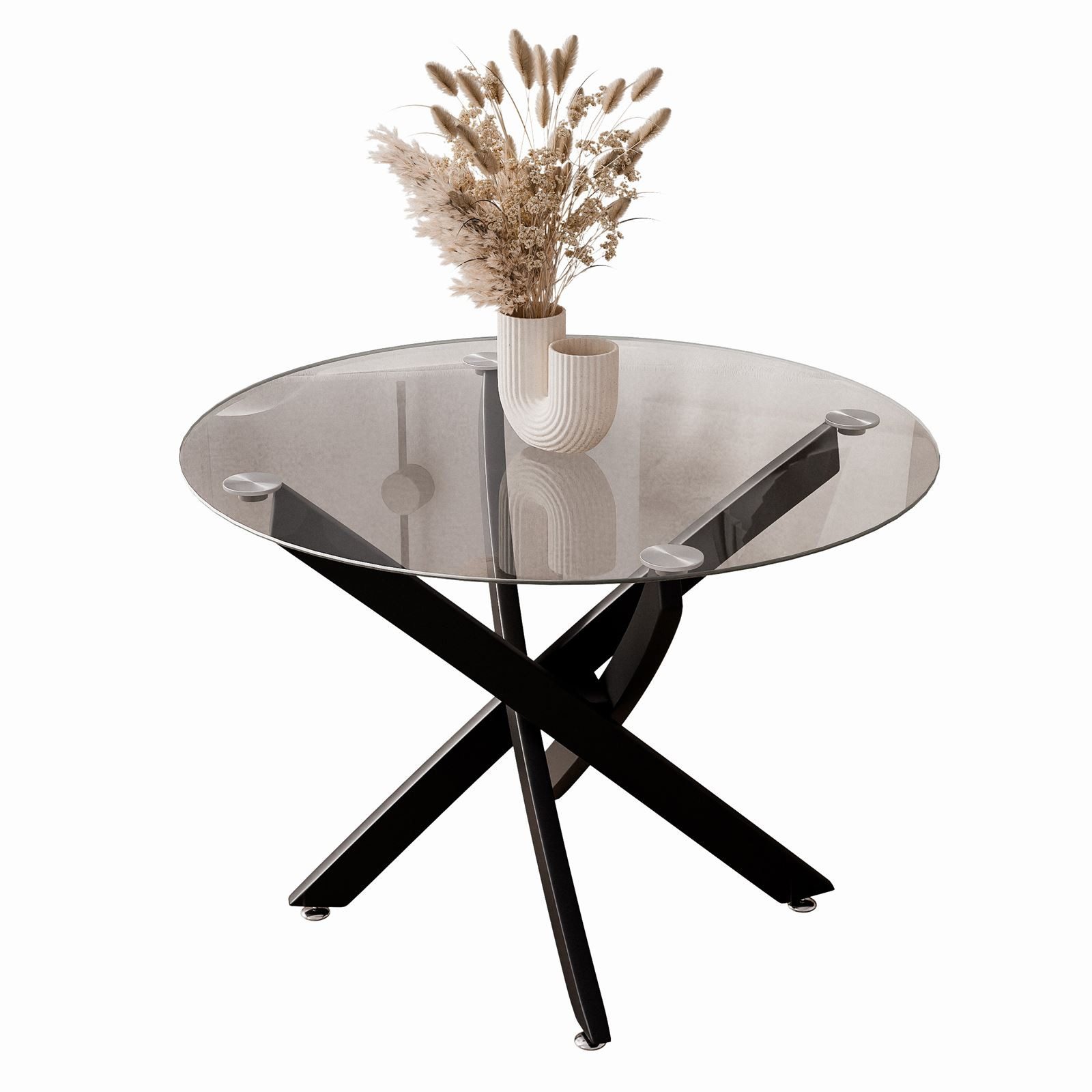 Lookway Couchtisch BEIRA mit Glasplatte (1 Tisch), Durchmesser: ⌀60 cm günstig online kaufen