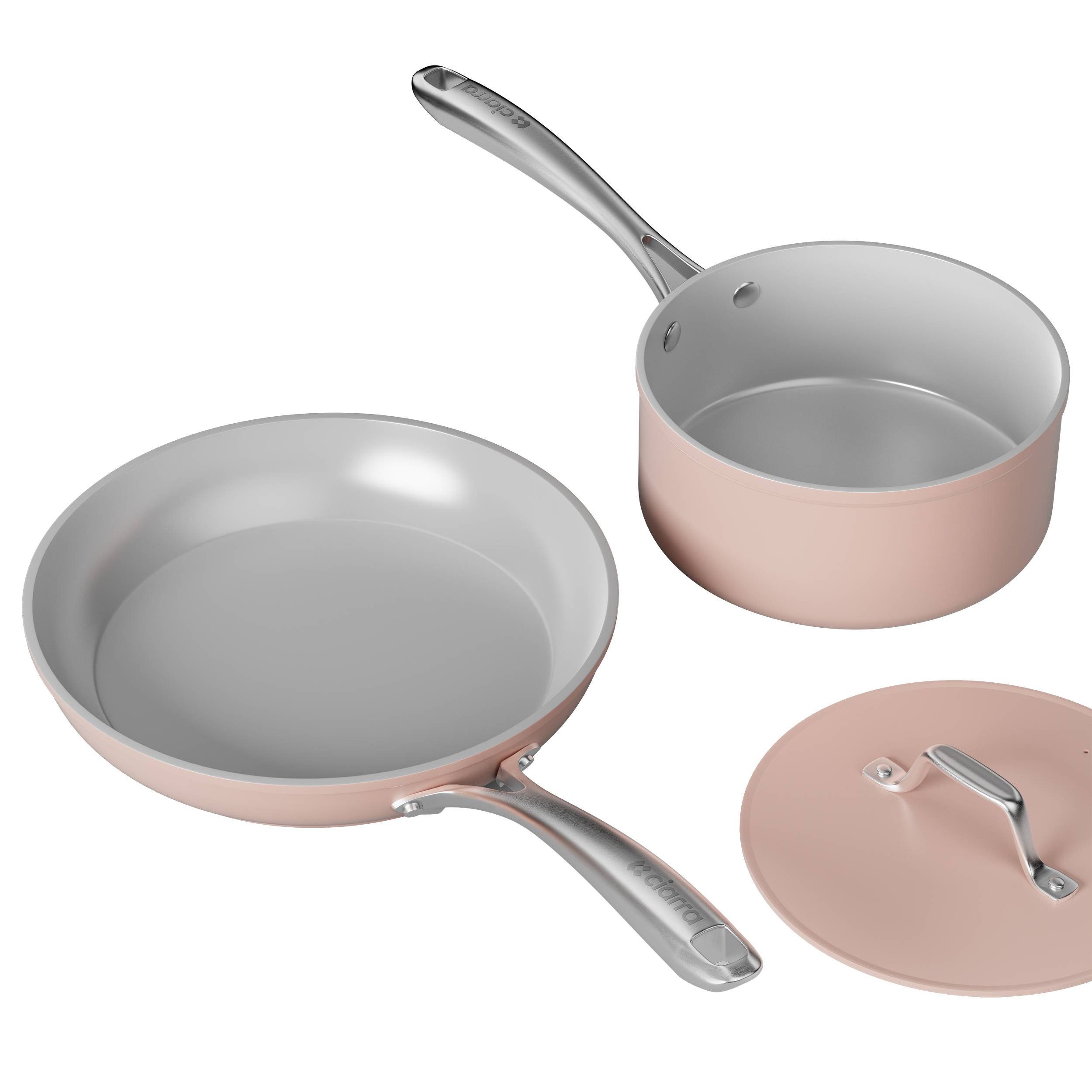 CIARRA Topf-Set MOP2026-3, Aluminium, Keramik, Gusseisen, Eisenguss (Topf- & Сковороды-Sets, 2-tlg., Backofen, Induktionsgeeignet), Ciarra Beyond Kochgeschirr Сковородыset Antihaftbeschichtung mit Deckeln