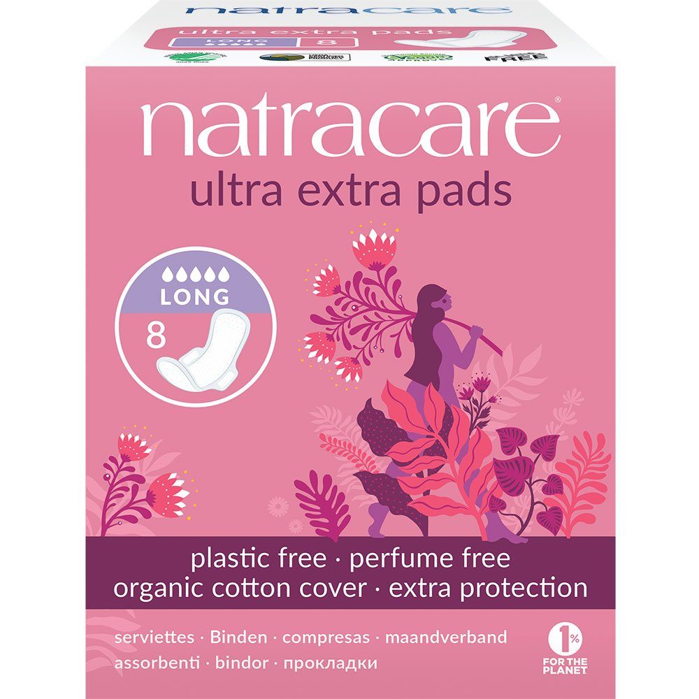 Natracare Slip-Einlage Ultra Extra Pads Long, 8 Stk.