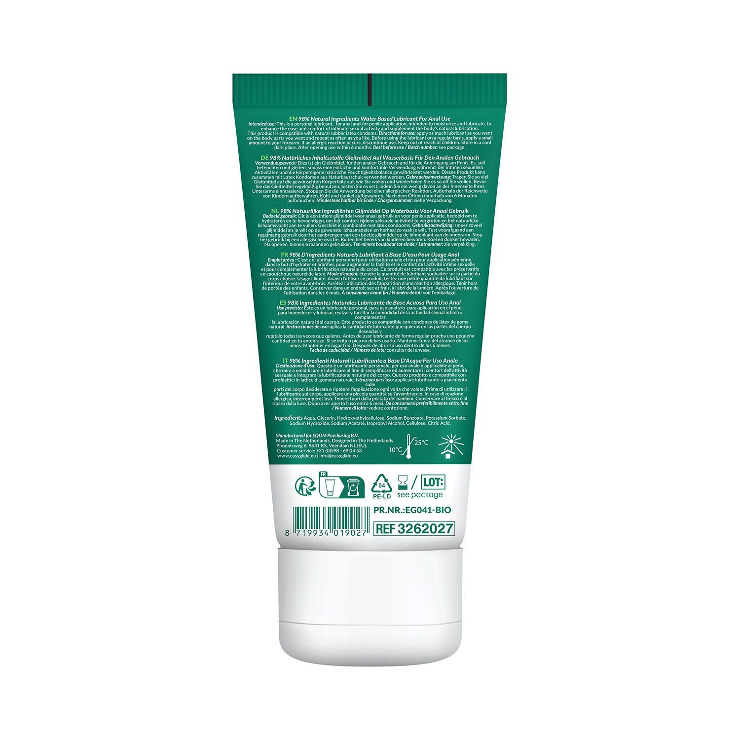 EasyGlide Analgleitgel EasyGlide - Bio & Natural Wasserbasiertes Gleitmittel Anal - 100 ml