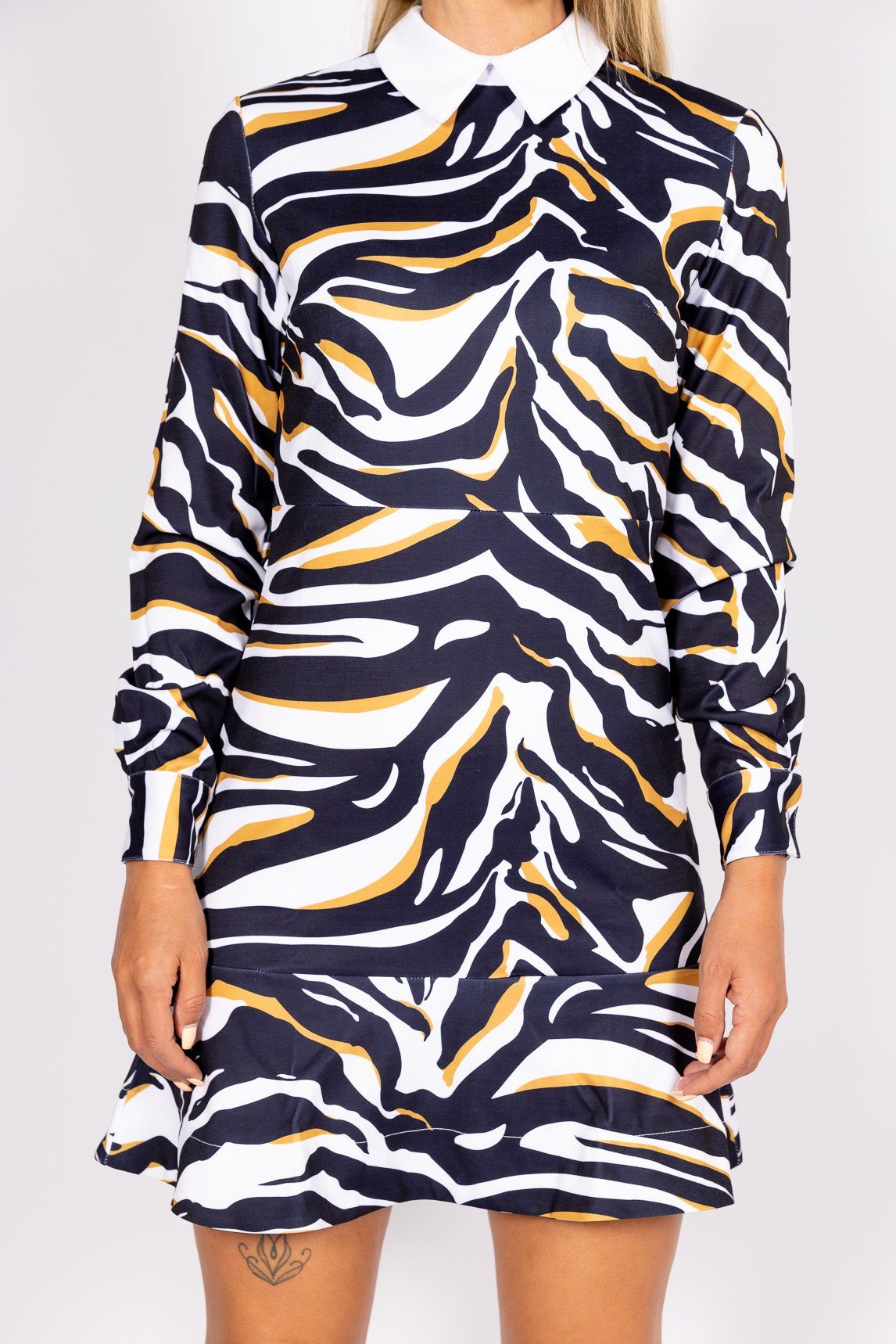 Be Noble Druckkleid Safari Cooles mit schwingendes Minikleid mit Animaldruck