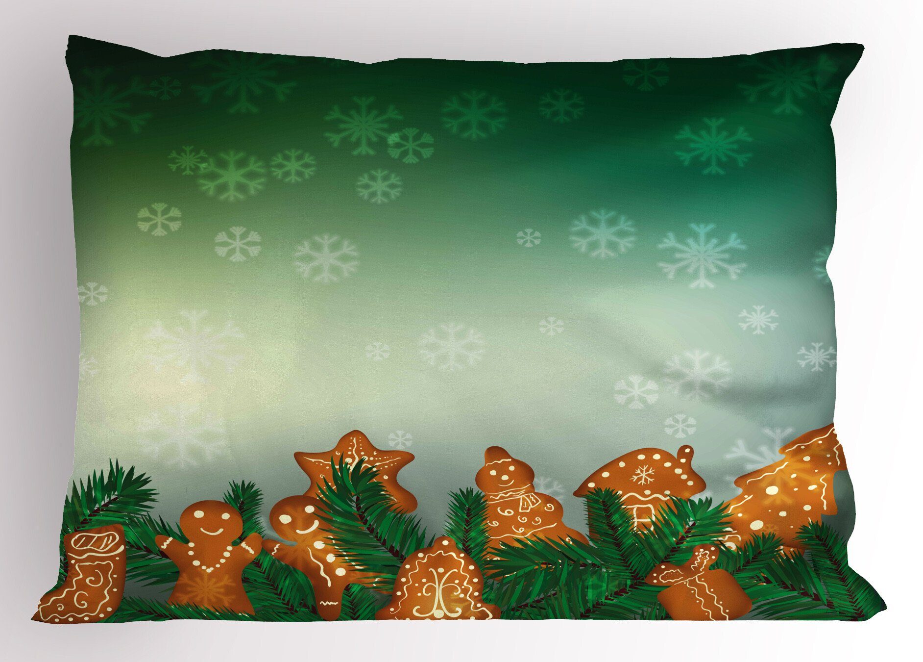 Kissenbezüge Dekorativer Standard King Size Gedruckter Kissenbezug, Abakuhaus (1 Stück), Lebkuchenmann Weihnachtsplätzchen