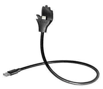 Maxtrack Smartphone-Kabel, USB, USB-A auf 8 pol. Stecker (50 cm), Flexible Handhalterung für iPhones mit Ladefunktion