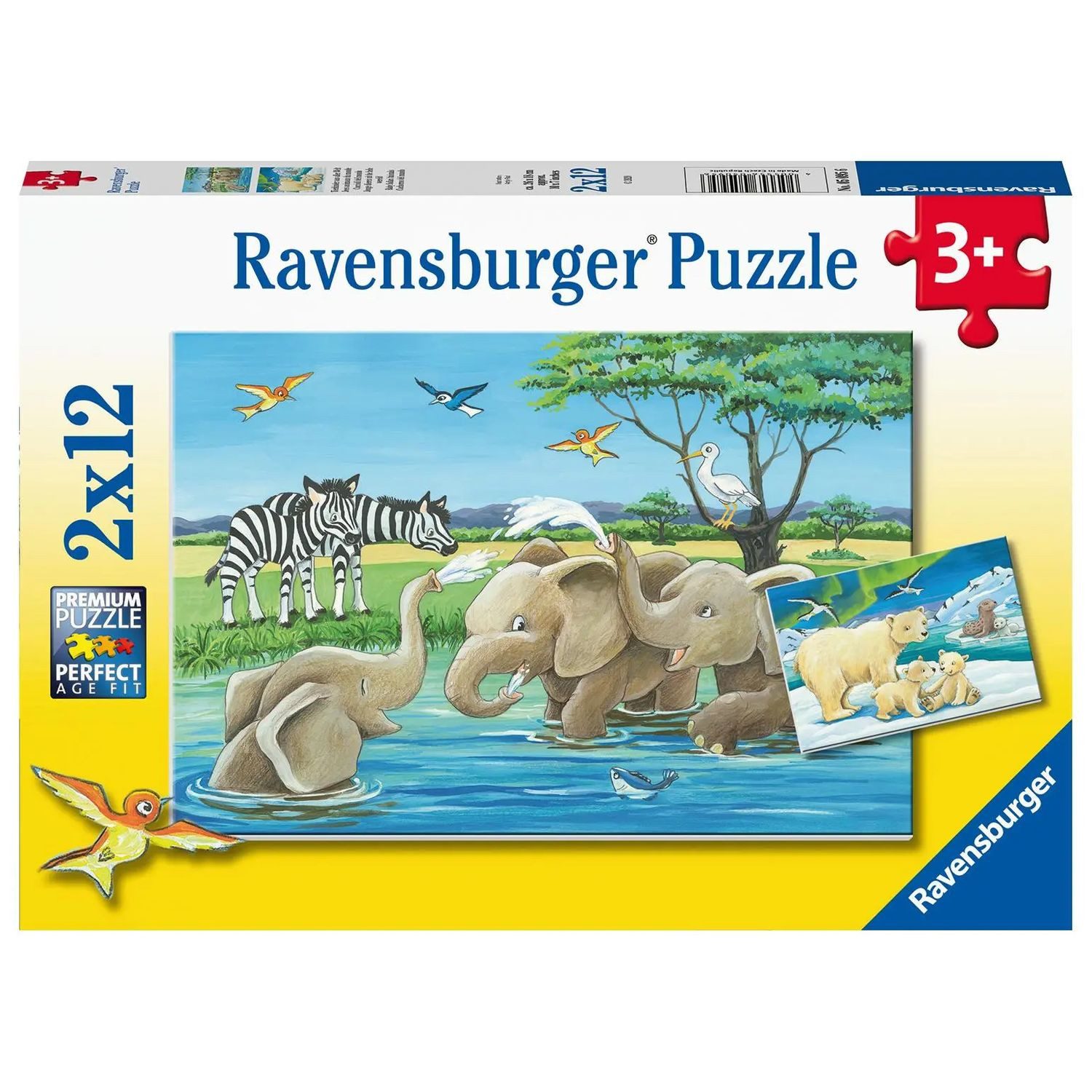 Ravensburger Puzzle Ravensburger Kinderpuzzle - 05095 Tierkinder aus aller Welt -..., 12 Puzzleteile