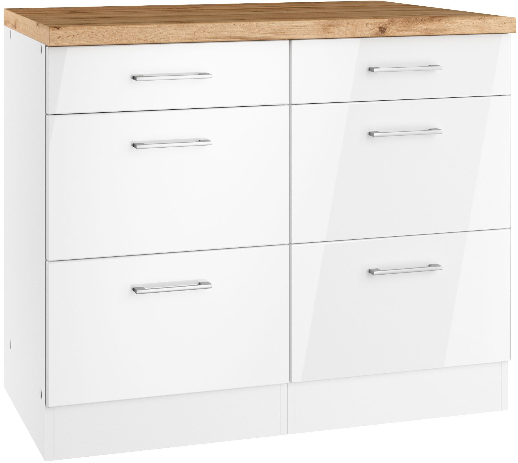 KOCHSTATION Unterschrank KS-Milan Auszugschrank 100 cm, matte oder hochglänzende Fronten
