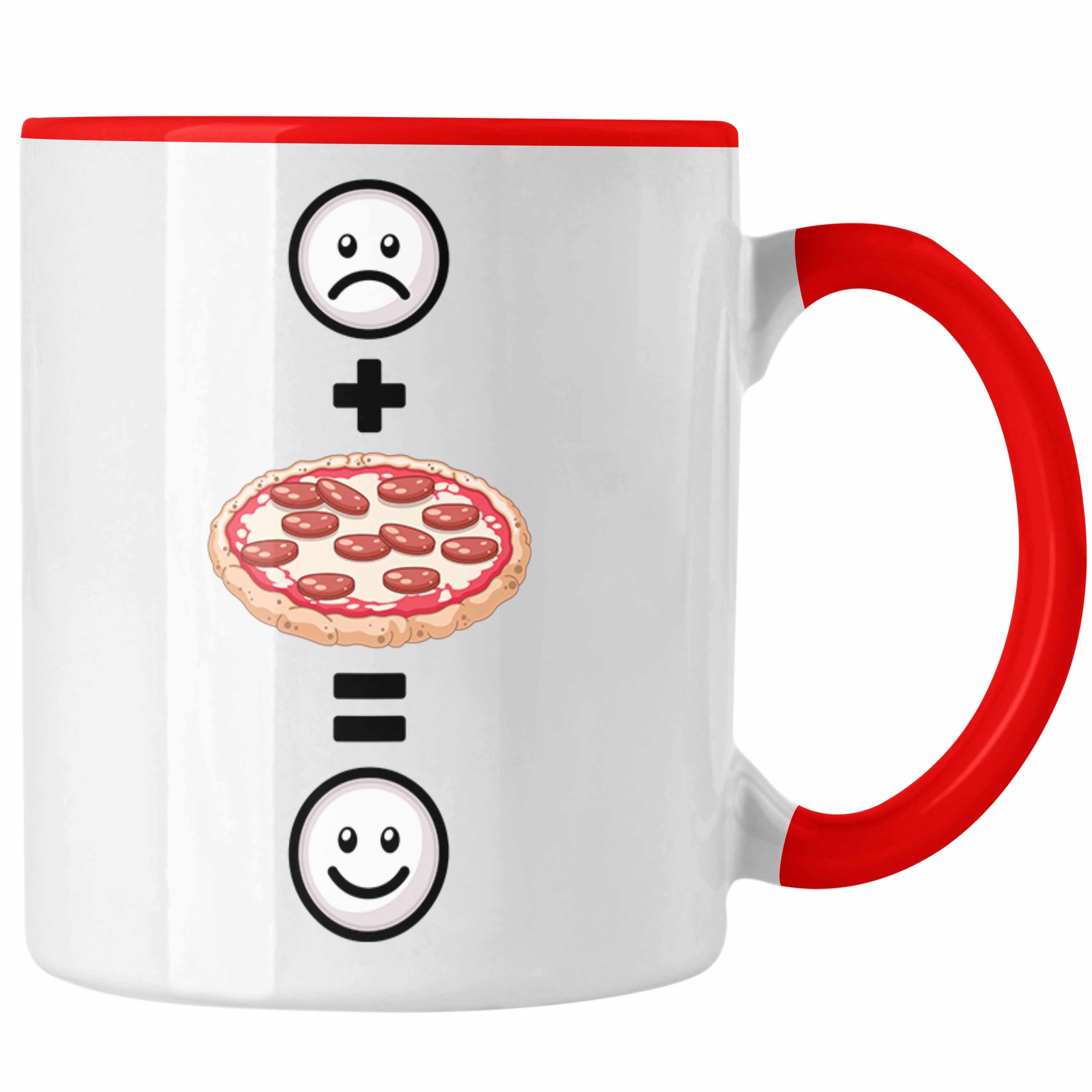 Trendation Tasse Pizza Tasse Geschenk für Pizzabäcker, Pizzaliebhaber Lustige Geschenki Rot