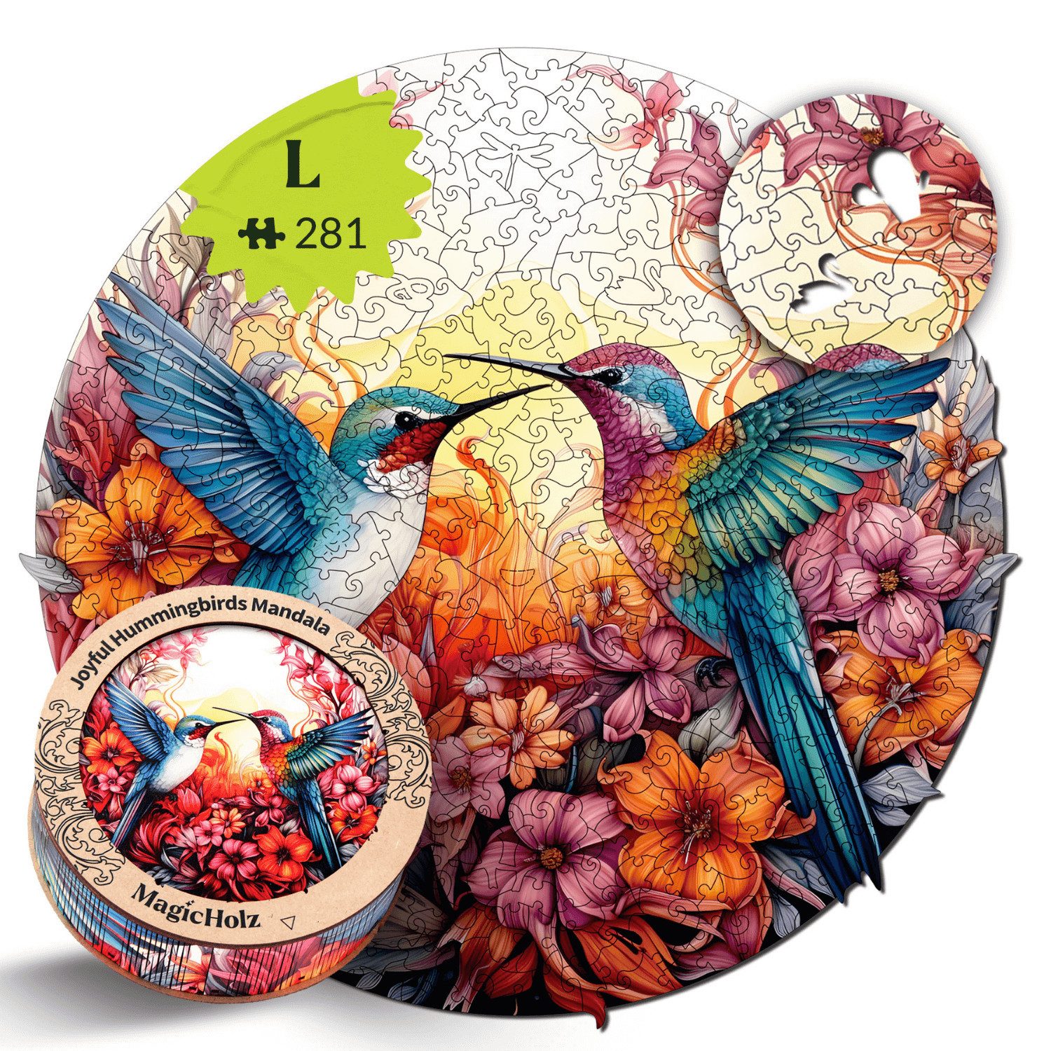 MagicHolz Puzzle MagicHolz Fröhliche Kolibris Mandala günstig online kaufen