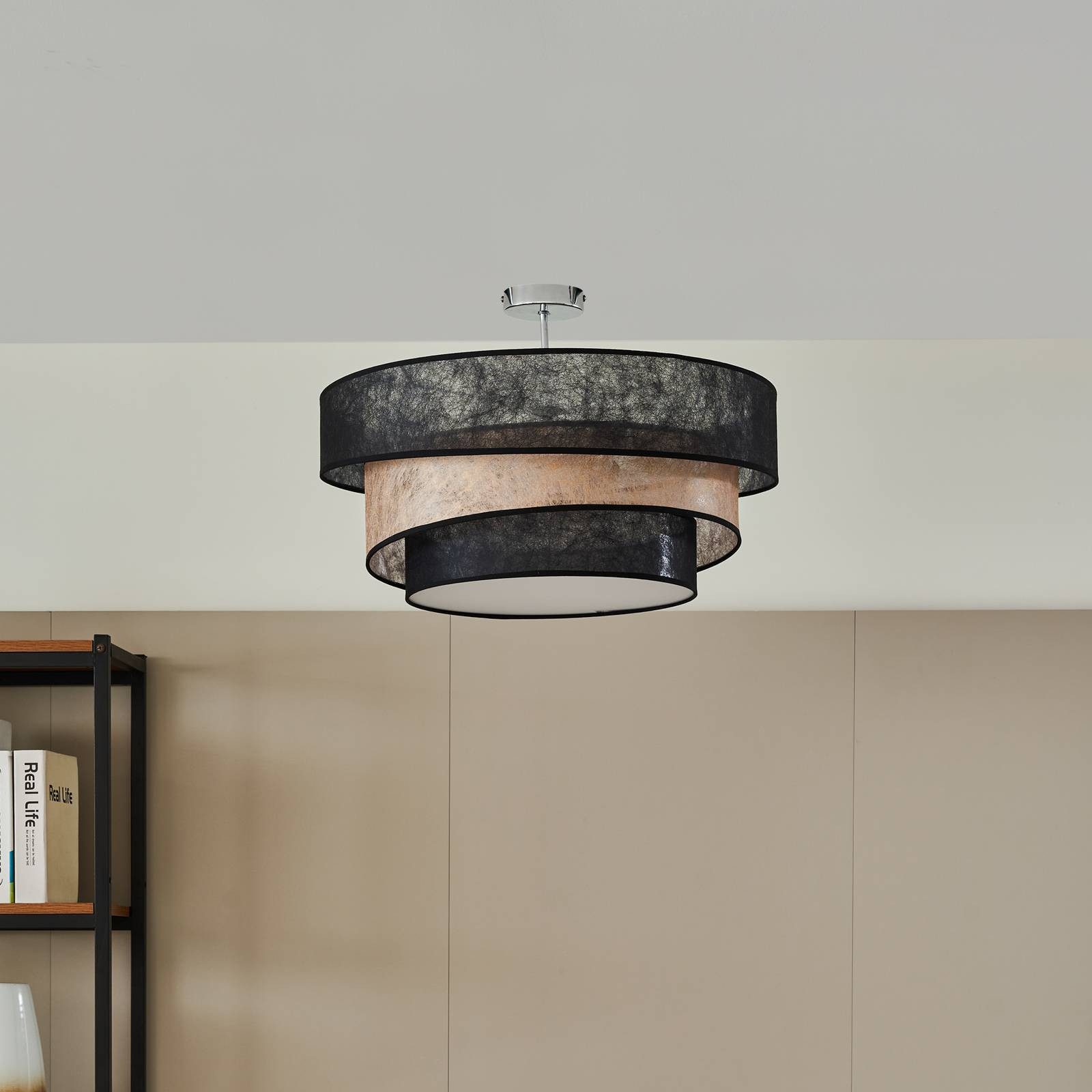 Lindby Deckenleuchten Ayvira, Schwarz IP20, 3 x 60 W