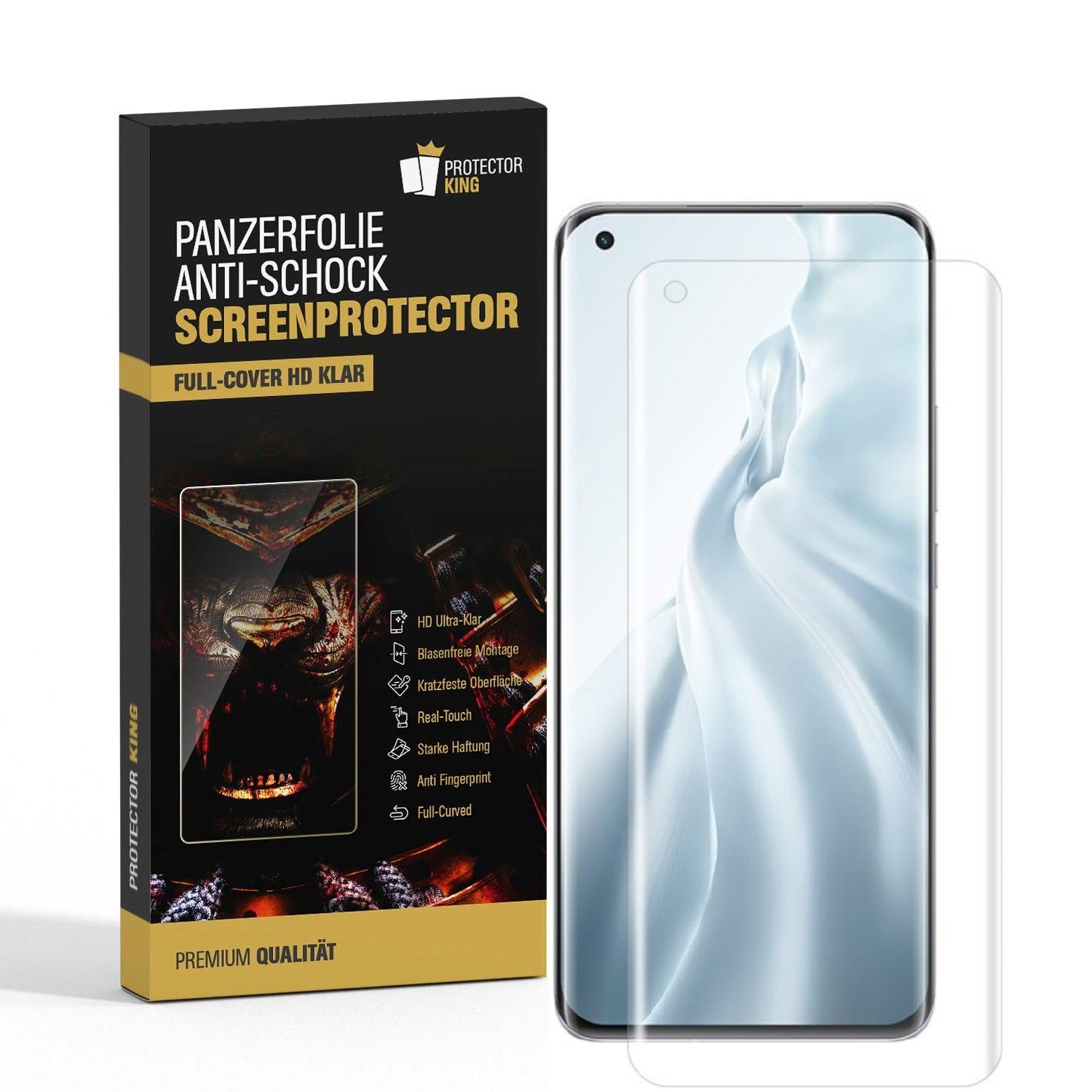 Schutzfolie 6x Panzerfolie für Xiaomi Mi 11 Ultra FULL COVER Displayschutz Display