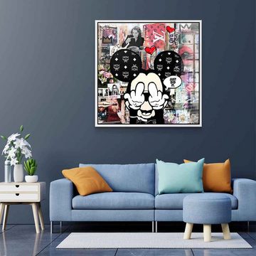 DOTCOMCANVAS® Acrylglasbild Mickey, Just did it - Acrylglas, Acrylglasbild Mickey Mouse Micky Maus Pop Art Comic Cartoon