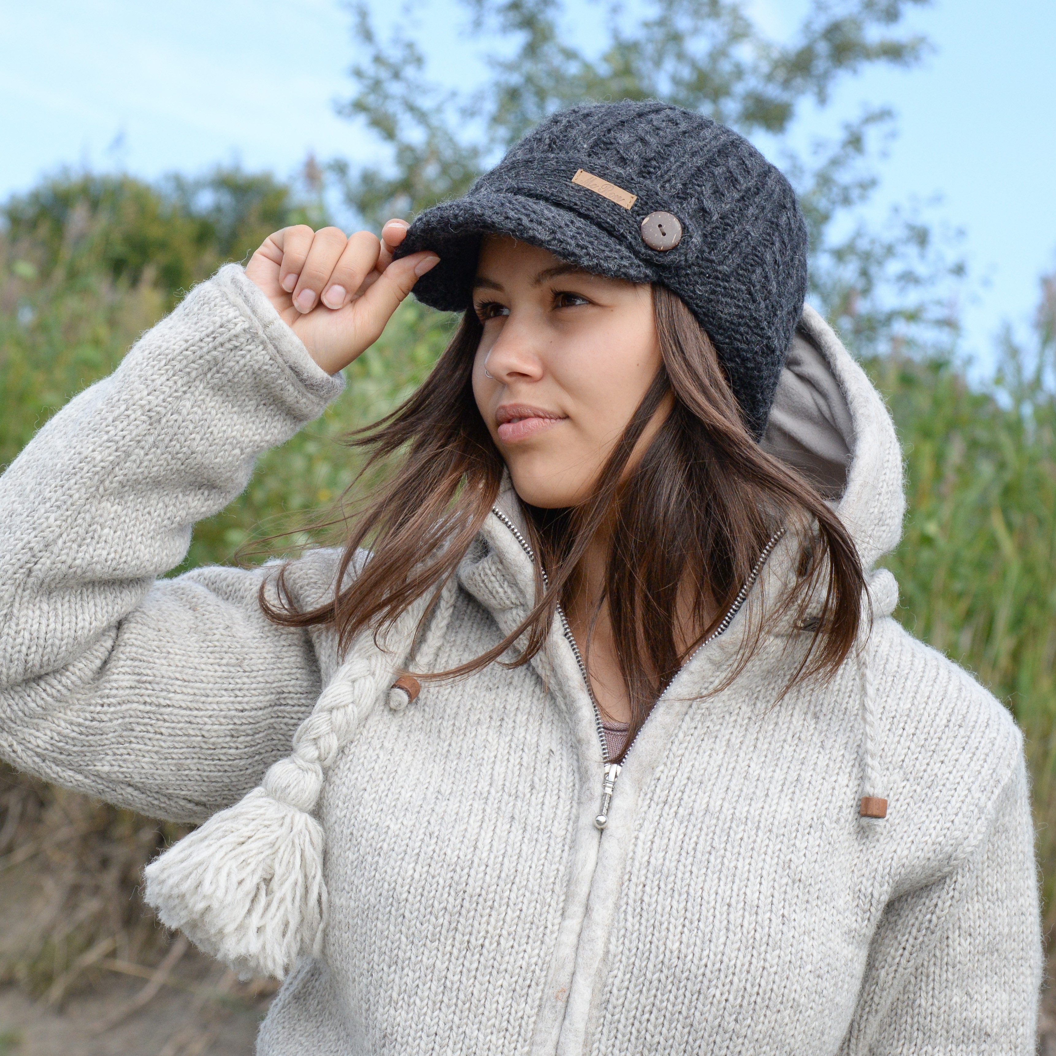 McRon Strickmütze Wollmütze mit Schirm Modell Elisha Gefüttert mit Fleece – Bild 2 von 5