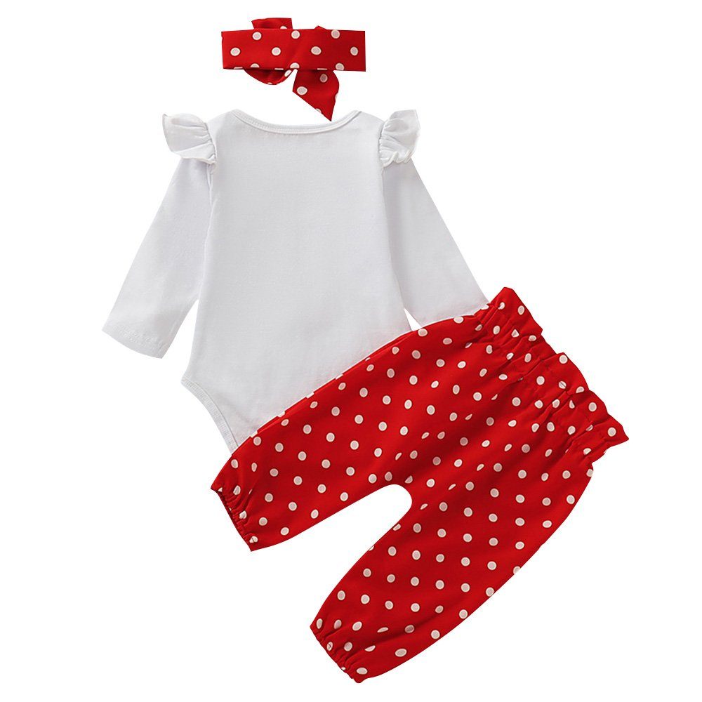 LAPA Top Hose Baby Neugeborene Set Tupfen Strampler Kleidung Rüschen (Set, 3-tlg) &
