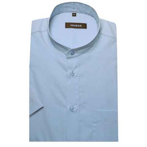 Huber Hemden Kurzarmhemd HU-0125 Stehkragen, Kurzarm, Regular Fit - gerader Schnitt, Made in EU!