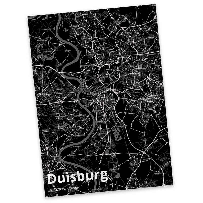 Mr. & Mrs. Panda Postkarte Duisburg - Geschenk, Dorf, Grußkarte, Ansichtskarte, Stadt, Geburtsta