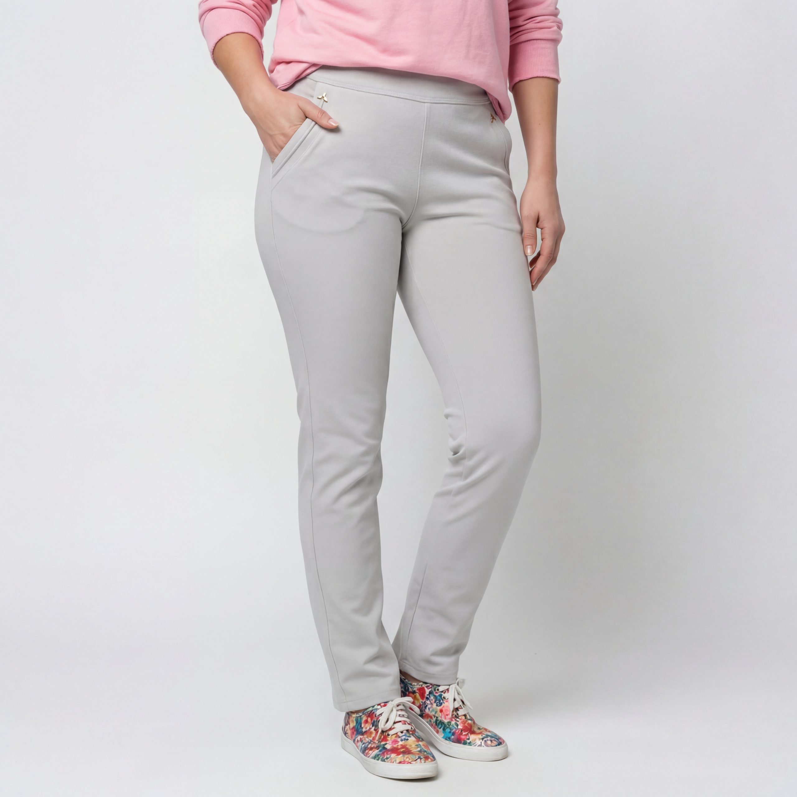 Aurela Damenmode Stretch-Hose Damen Leggings Schlupfhose mit Komfort Bund High Waist mit breitem Gummibund