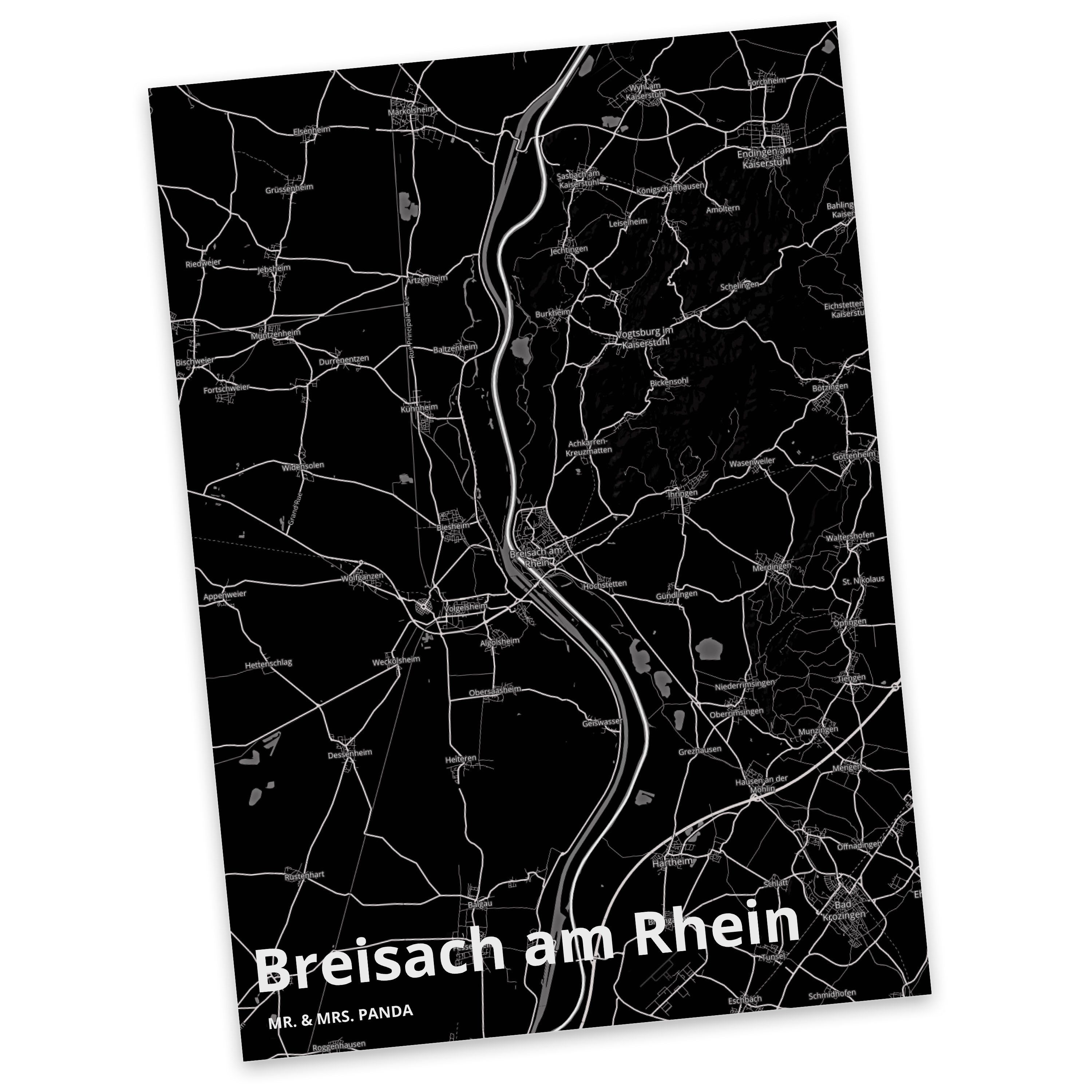 Mr. & Mrs. Panda Postkarte Städte, Einladung, Stadt, Rhein - Geschenk, am Breisach Ansichtskarte
