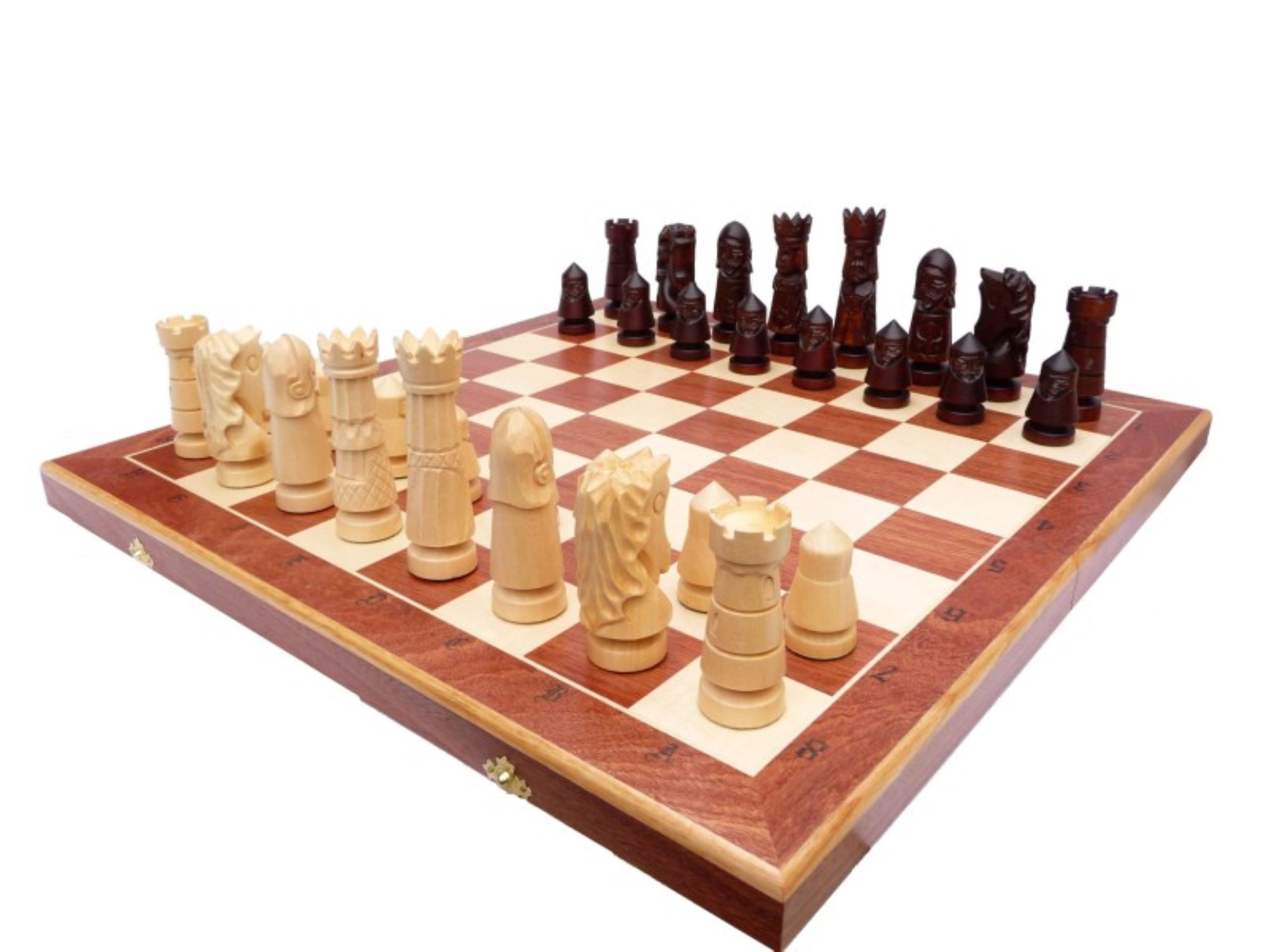 Holzprodukte Spiel, Edles grosses Schach Schachspiel 60 x 60 HANDGESCHNITZT NEU Holz