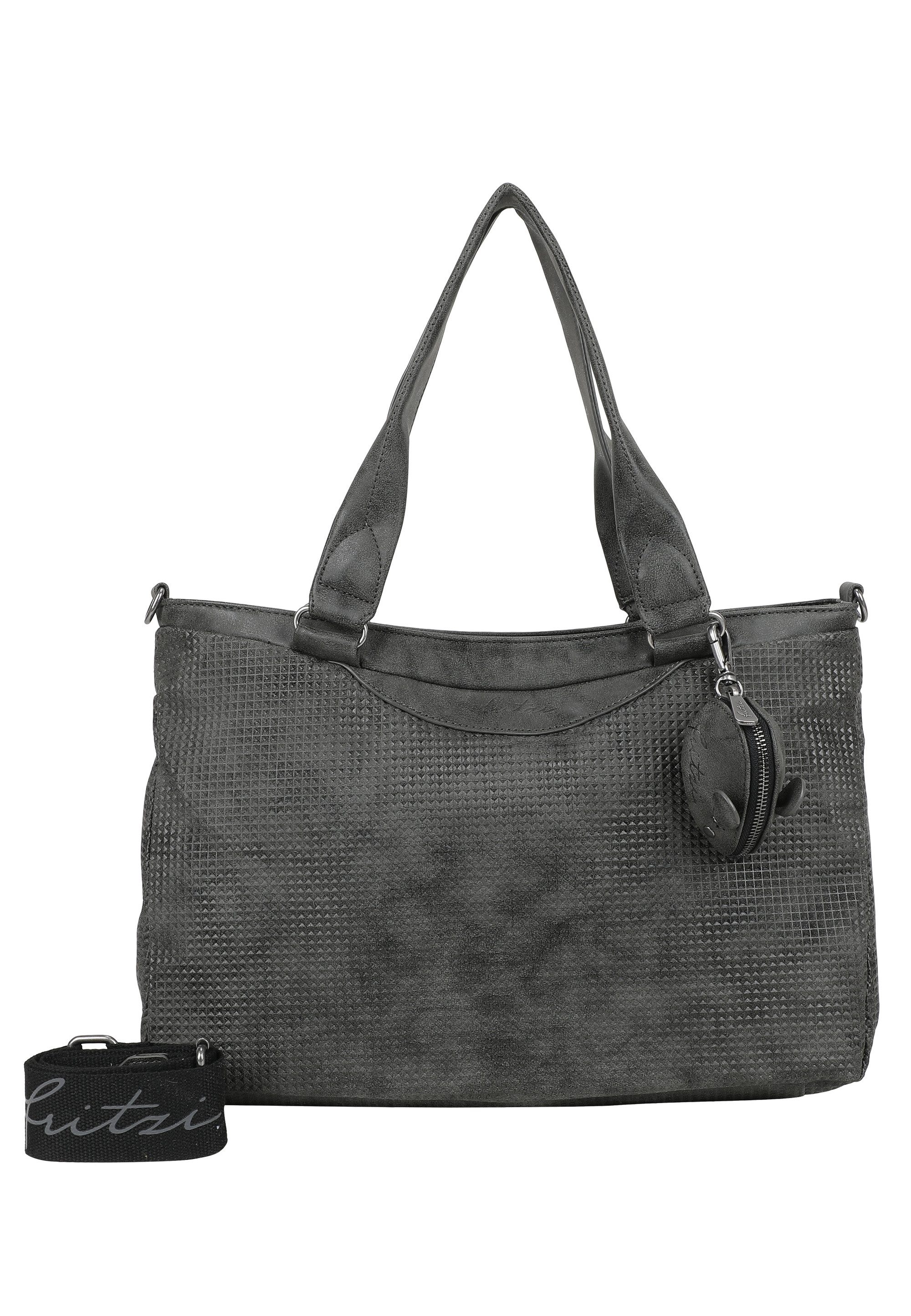 Fritzi aus Preußen Henkeltasche Joly Waffly Black, mit kleiner Retro-Pocket-Maus extra