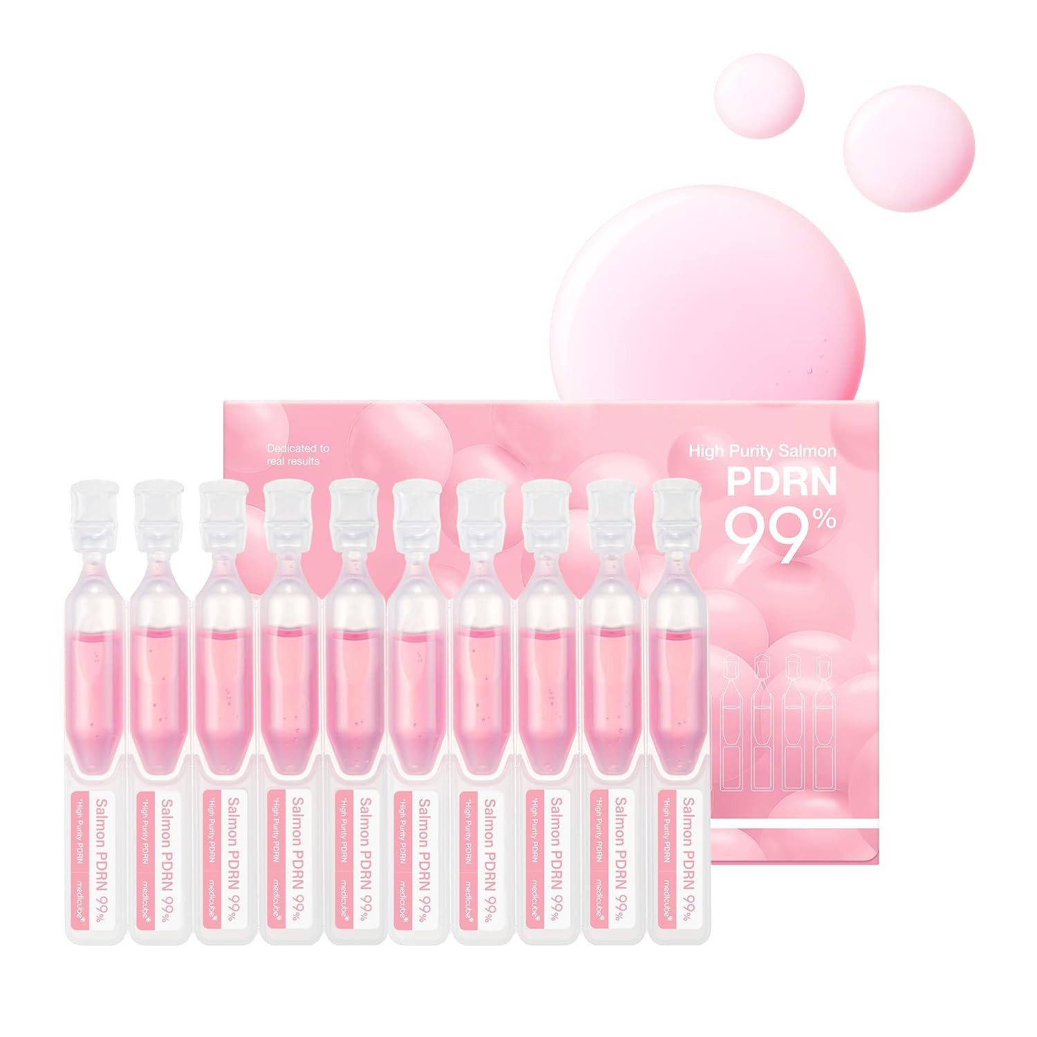 Medicube Gesichtsserum PDRN Pink One Day Serum Set – 10 Ampullen à 1,5 ml – feuchtigkeitsspendendes Anti-Aging Serum mit Lachs-DNA, Hyaluronsäure, Niacinamid & Peptiden für strahlende Haut