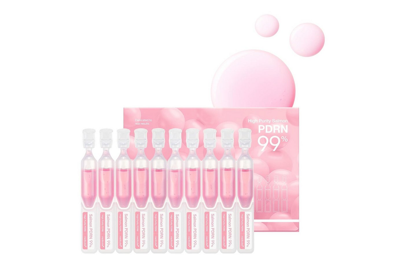 Medicube Gesichtsserum PDRN Pink One Day Serum Set – 10 Ampullen à 1,5 ml – feuchtigkeitsspendendes Anti-Aging Serum mit Lachs-DNA, Hyaluronsäure, Niacinamid & Peptiden für strahlende Haut