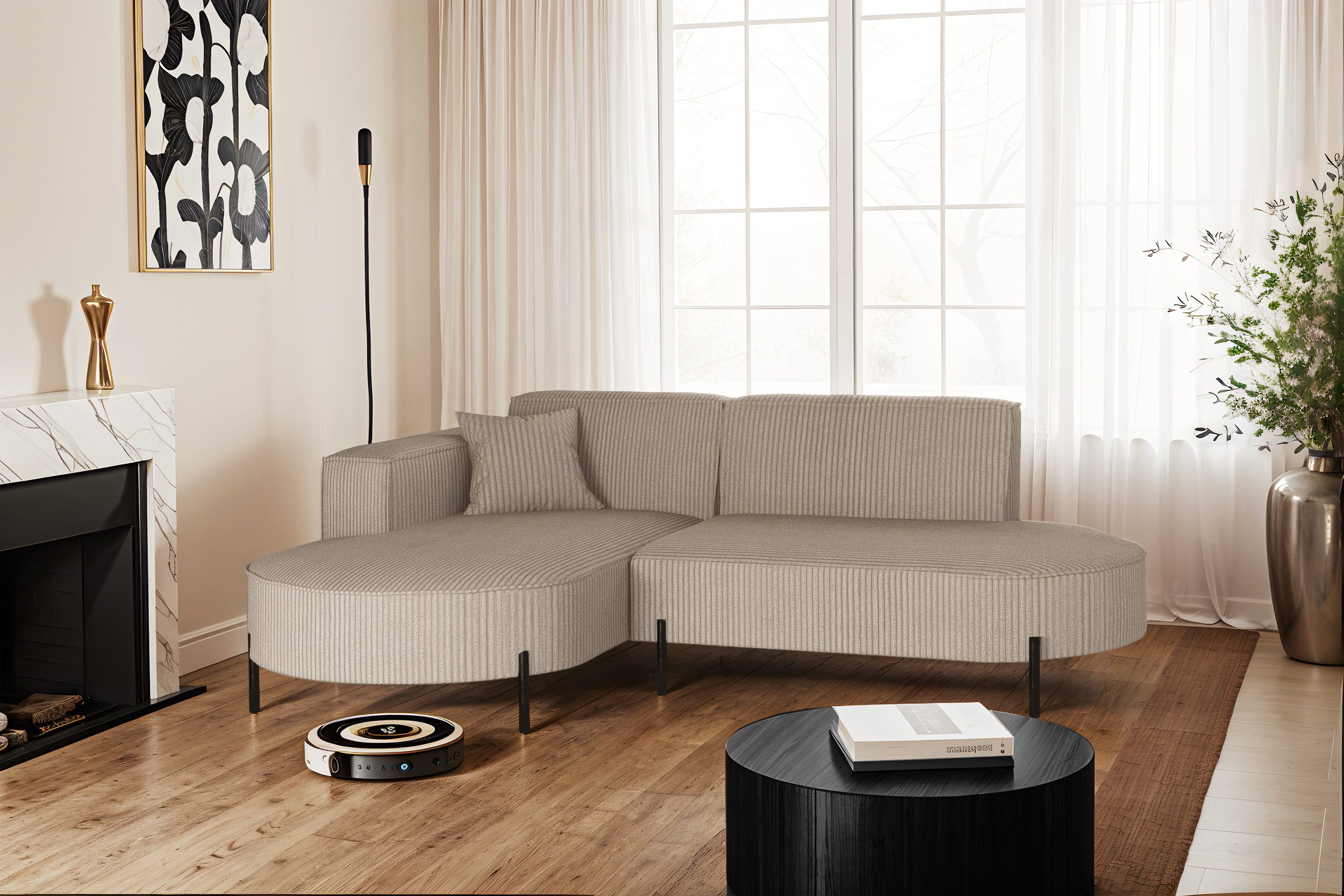 Kaiser Möbel Ecksofa Sofa L-Form Designer Modena Rein stoff Noel, Quelle, Poso