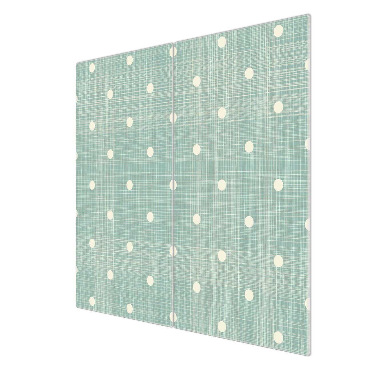 banjado Herd-Abdeckplatte Glas inkl. Lindgrün, 2 selbstklebende tlg., Gummifüßchen) (gehärtet, Punkte