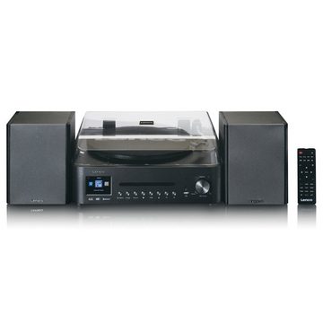 Lenco MC-460BK Radioplattenspieler (elektrisch, DAB,DAB+,FM,Internet, HiFi-Set mit Internet/DAB+/FM Radio & 5.0-Bluetooth, 40 W-RMS)