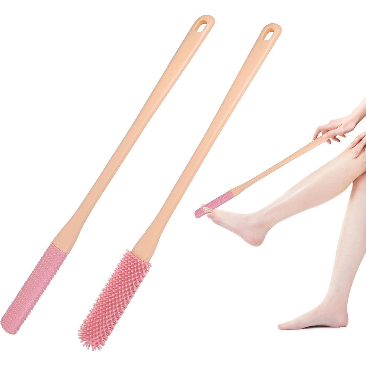 LuxusKollektion Fußbürste 2er Set Silikon Fußwaschbürste Zehenwascher Dusche Bürstenköpfe 2