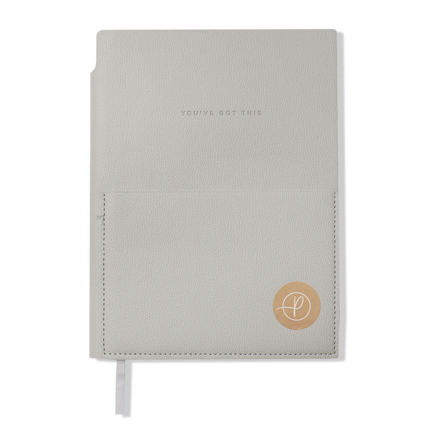 Briefpapier Tagebuch mit Vordertasche Grau