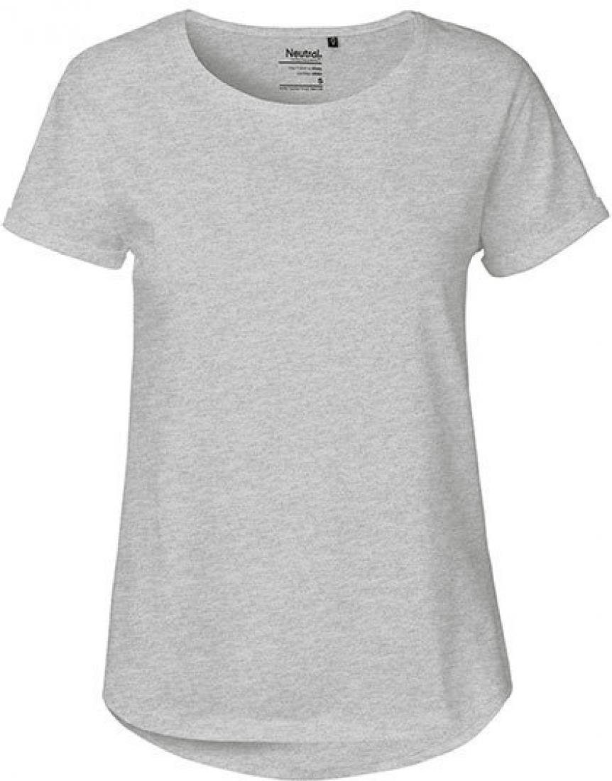 Neutral Rundhalsshirt Damen Roll Up Sleeve T-Shirt / Single Jersey Strick