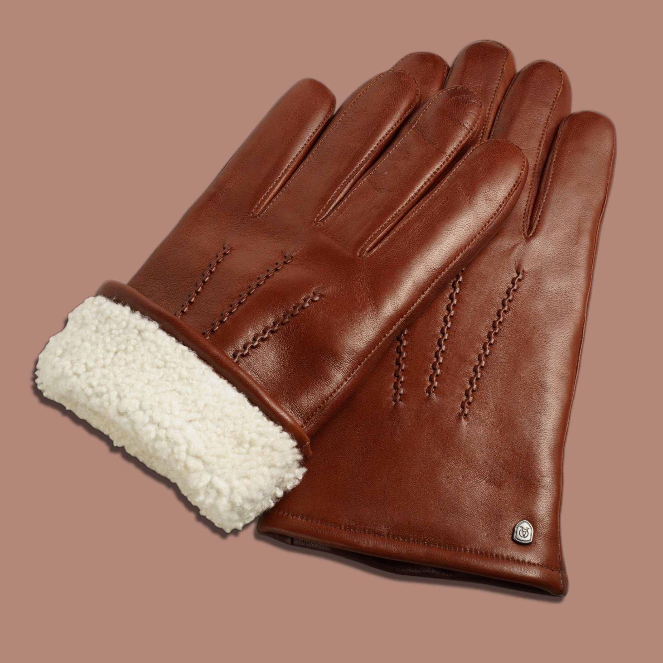 AKAROA Lederhandschuhe DAN mit Lammfellfutter