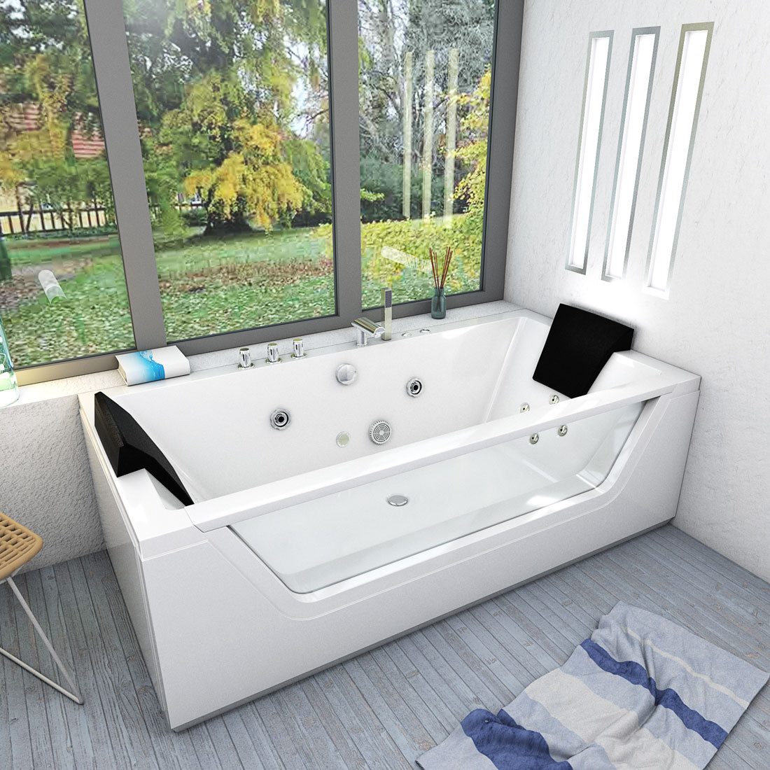 Thumbnail - AcquaVapore Whirlpool-Badewanne Whirlpool Pool Badewanne Wanne W83-C-ALL 180x90, (1-tlg)