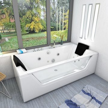 AcquaVapore Whirlpool-Badewanne Whirlpool Pool Badewanne Wanne AcquaVapore W83-TH-C, (1-tlg), Mit Fußgestell und Ablaufgarnitur