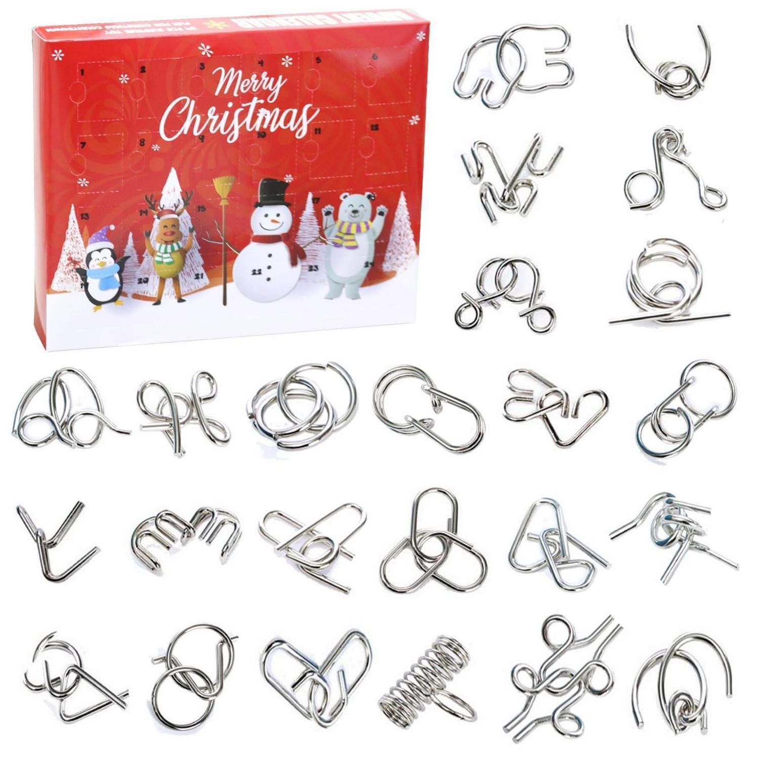 LuxusKollektion Spielzeug-Adventskalender Adventskalender 2026 24 Metallpuzzles Kinder