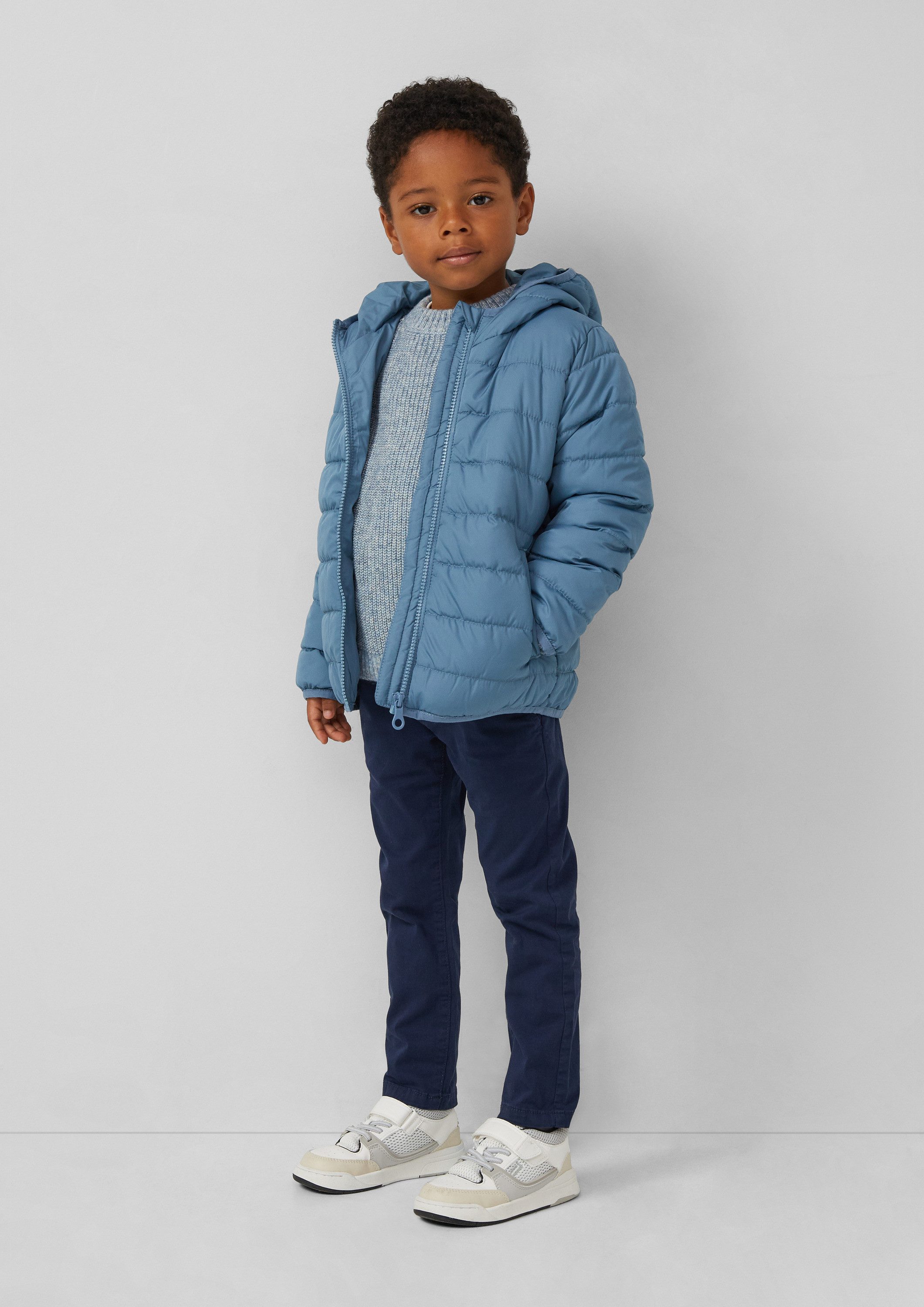 s.Oliver Longpullover Strickpullover Melierter Strickpullover im Loose Fit mit Label-Patch