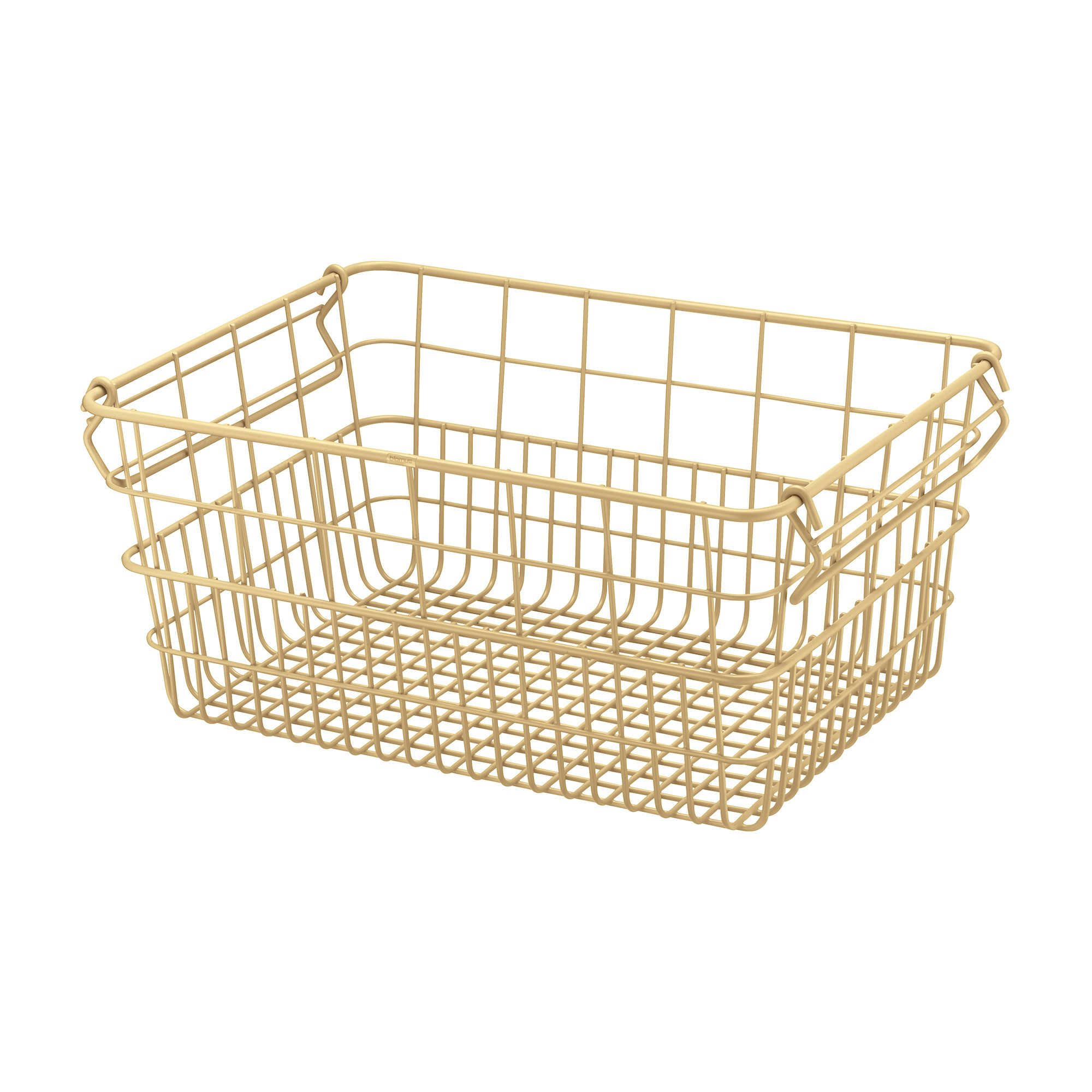 blomus Aufbewahrungskorb -KAGO- Aufbewahrungsbox, Gitterkorb, Organizer: moderner Drahtkorb (1 St), moderner Designfokus, Metall, Henkel zum Tragen, Stapelbar