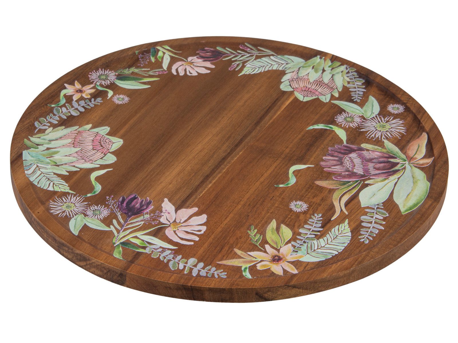 Ladelle Servierplatte Leura Servierplatte drehbar 34cm, Akazienholz, (Platten)