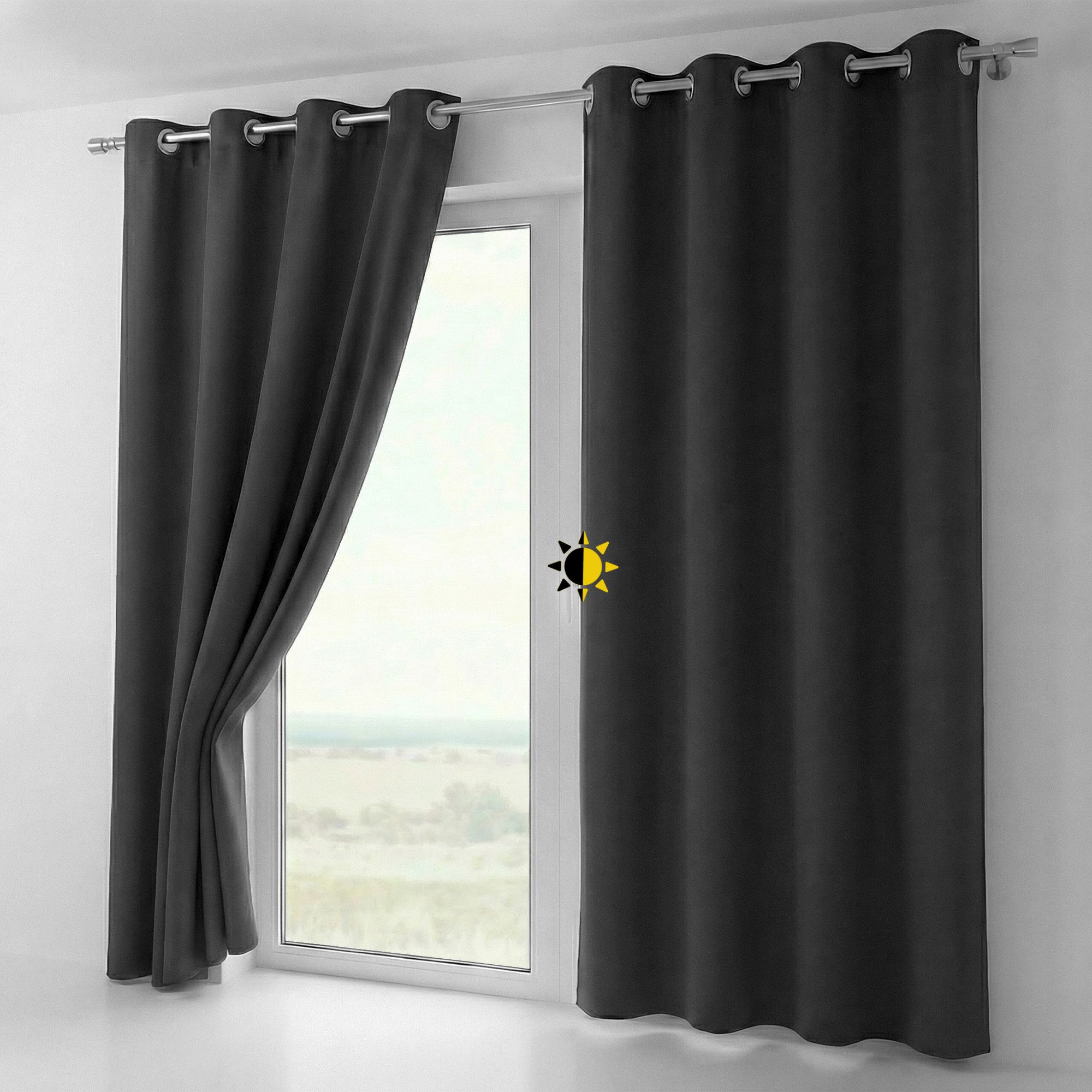 Beautex Verdunkelungsvorhang Verdunkelungsgardine Ösen Vorhang blickdicht abdunkelnd (1 St), Ösen, verdunkelnd