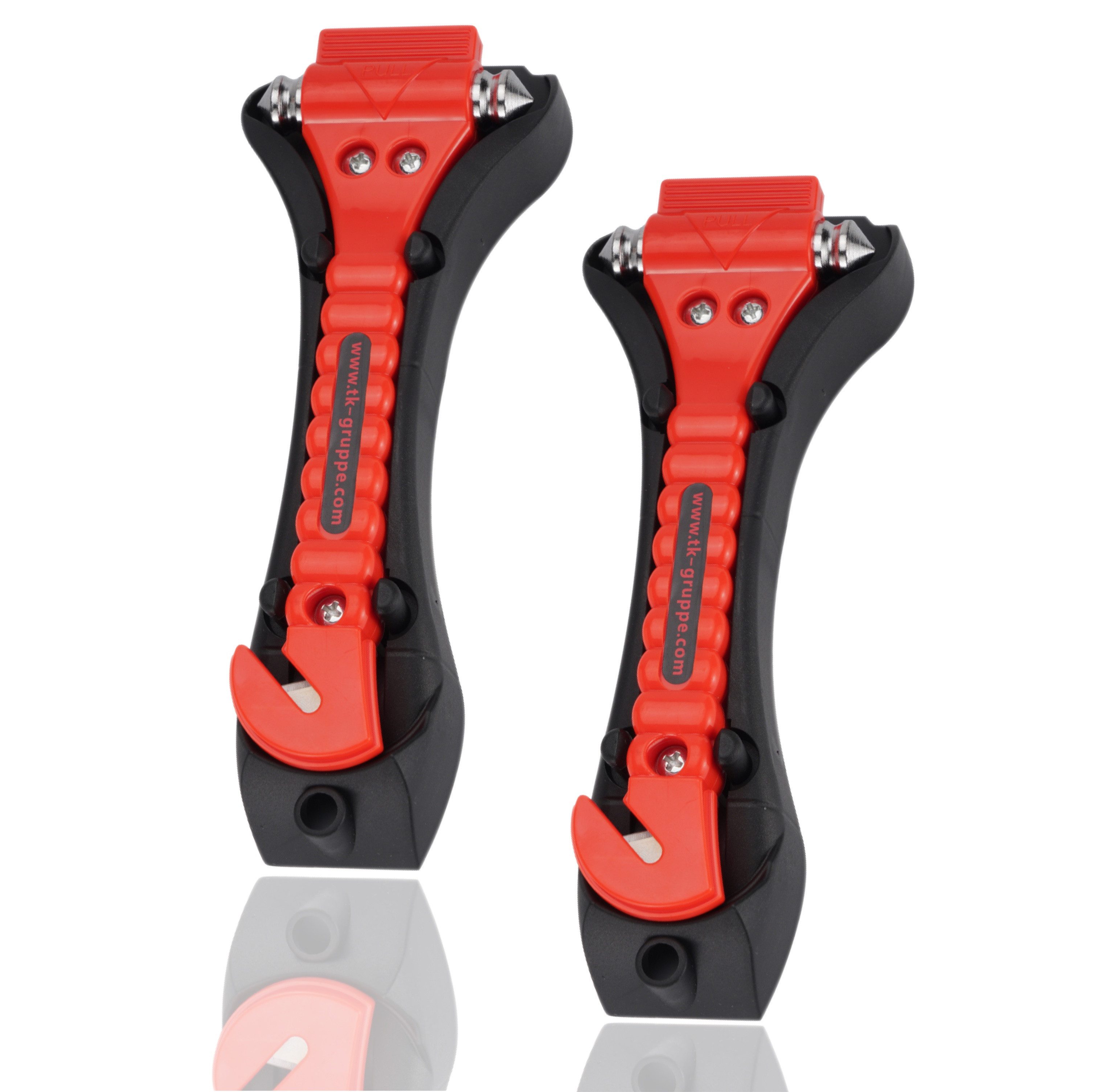 autogadget® Hammer 2er Notfallhammer Autozubehör Set Nothammer - mit Gurtschneider (2er Set, 2-St., 2 Stück)