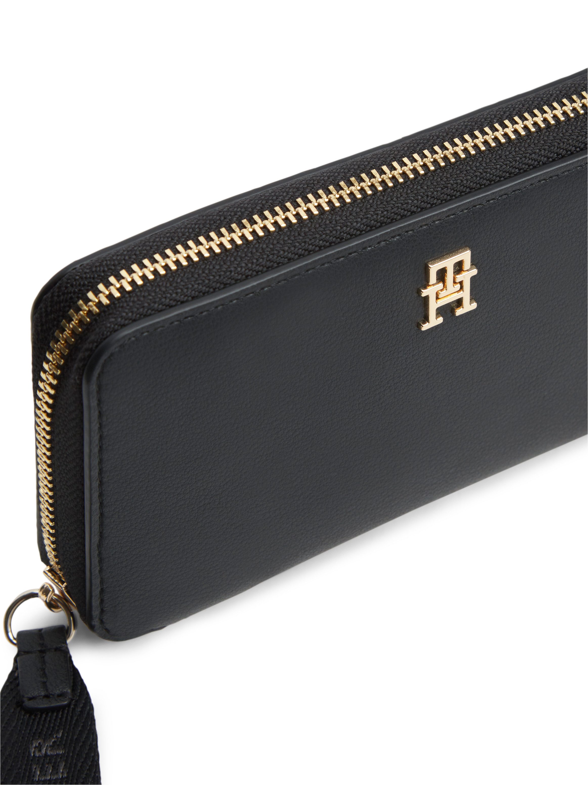 Tommy Hilfiger Geldbörse TH LOGOTAPE COMPACT ZIP AROUND, Unisex Portemonnaie, Geldbeutel mit edlem TH-Logoelement – Bild 4 von 4