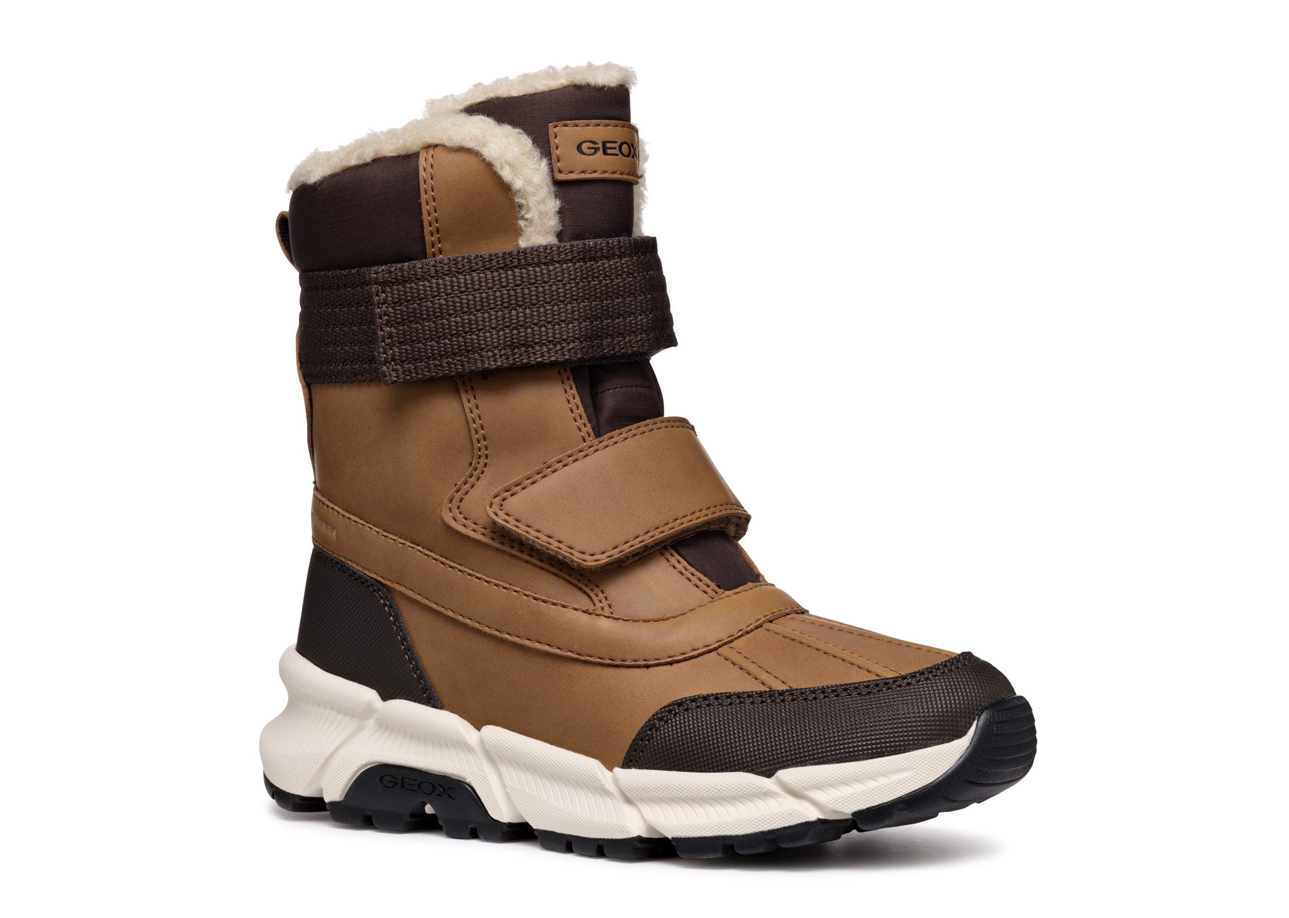 Geox J FLEXYPER PLUS BOY Winterstiefel Snowboots, Klettstiefel mit Warmfutter, Größenschablone zum Download