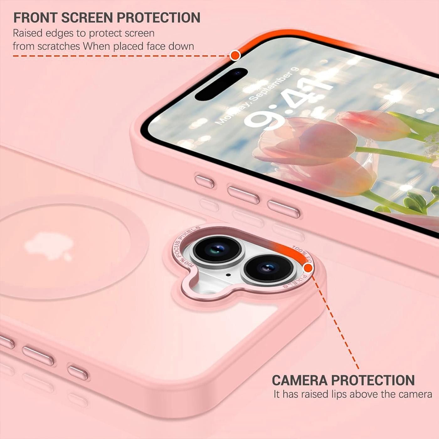CoolGadget Handyhülle Magnet Hülle für iPhone 17 Schutzhülle mit Metall Kamerarahmen 6,3 Zoll, magnetisches Schutzcase Matt Stoßfest kompatibel mit Magsafe Zube – Bild 2 von 5