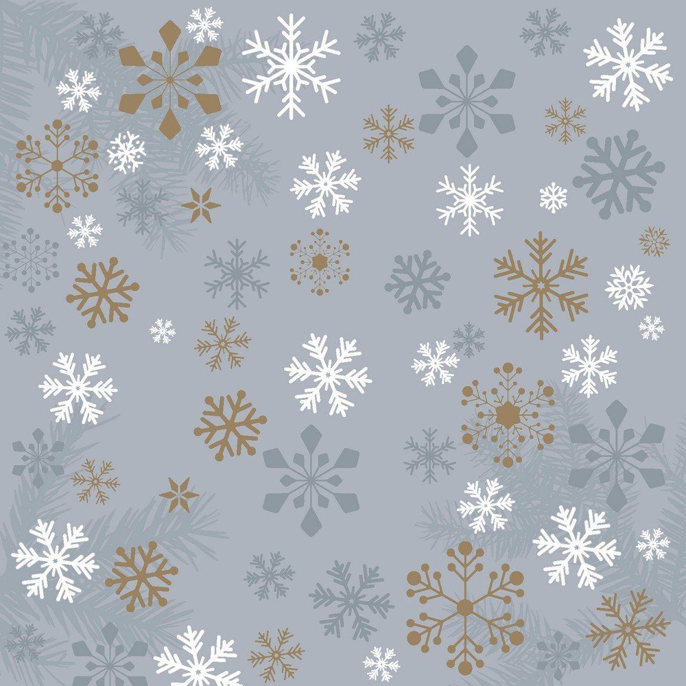 HOME FASHION Papierserviette 20 Servietten Traditional Snow Grey 33x33cm, (20 St)