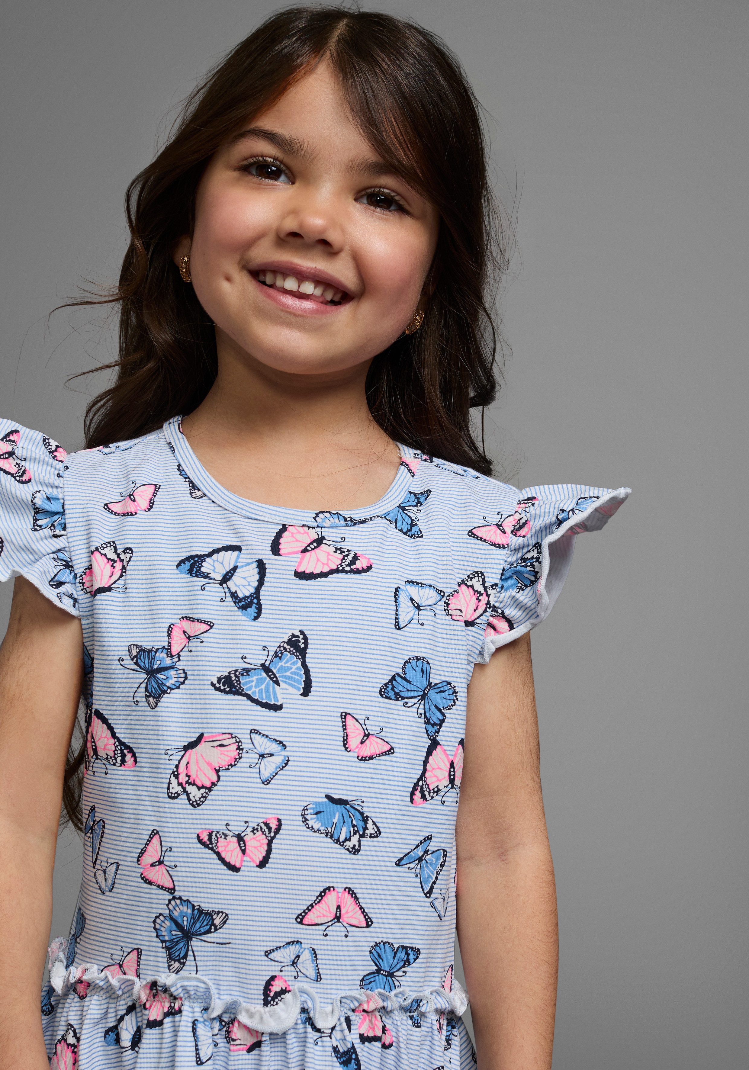 KIDSWORLD Jerseykleid für kleine Mädchen sommerliche Anlässe und Partys, kniefreie Länge, modische Note