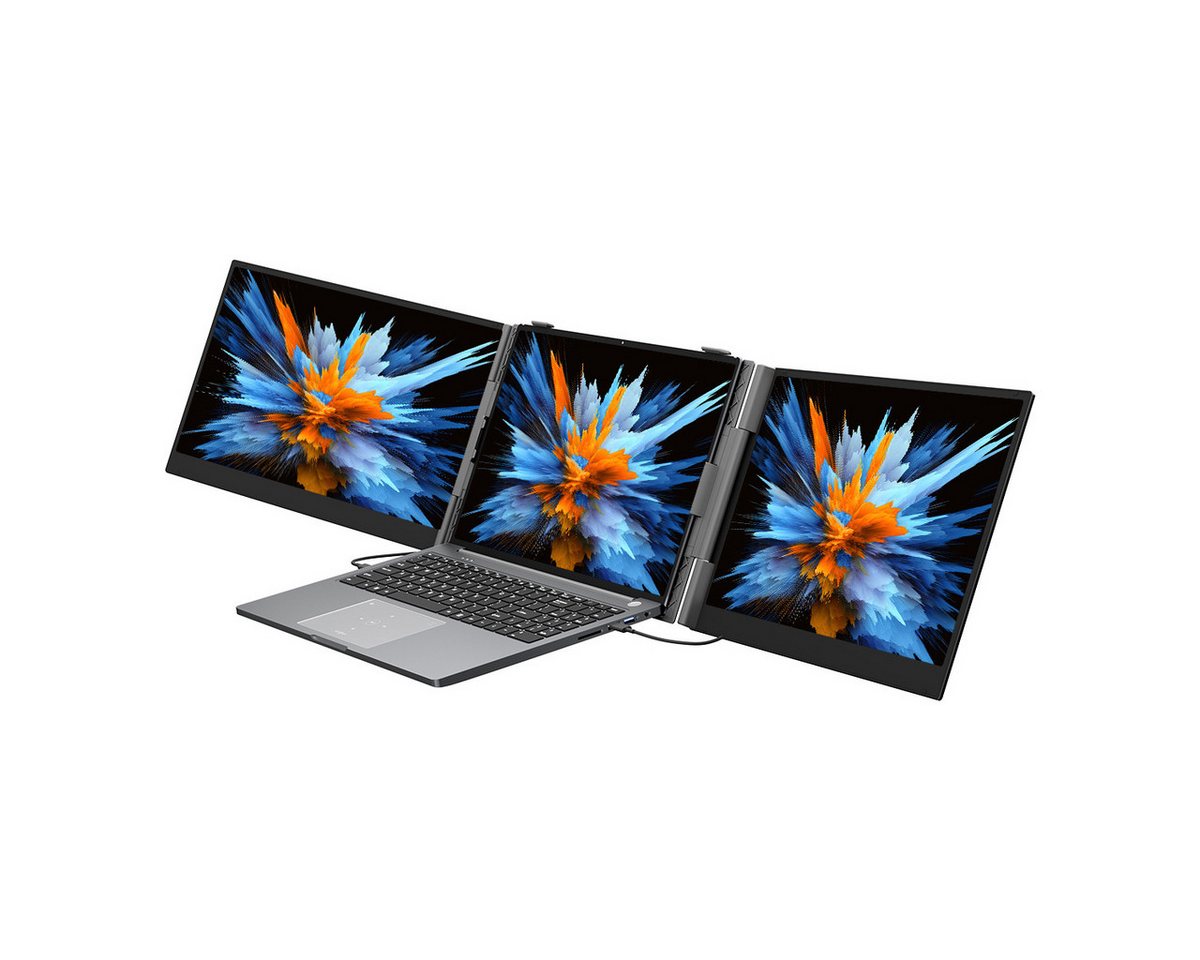 blackview Dual Laptop Bildschirm Erweiterung 14 / 15,3 Zoll Triple Monitor LCD-Monitor (1920x1200 px, Full HD, IPS LCD, Dual-Screen Setup, 100W Pass-Through Charging, Aluminium, TÜV Süd)