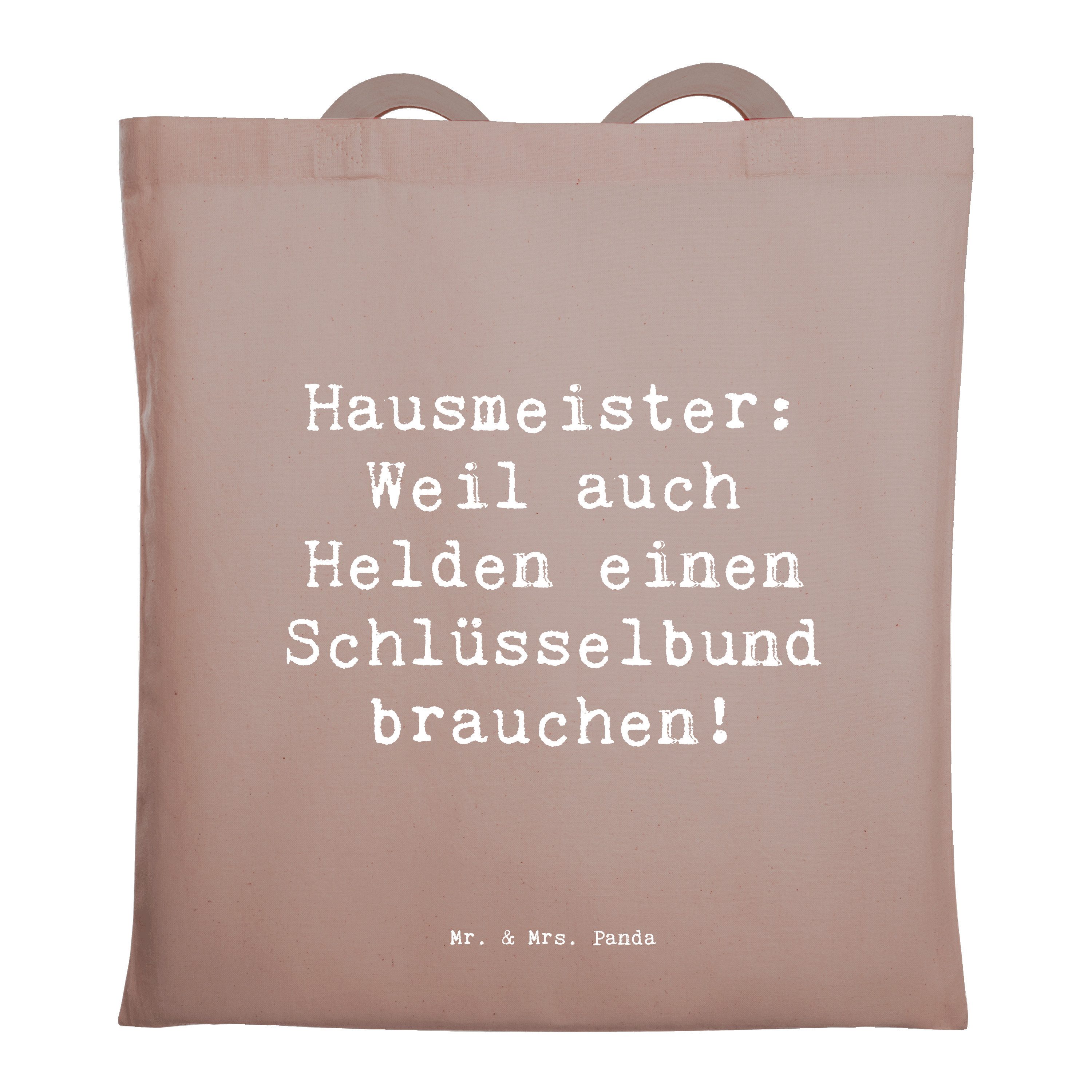 Tragetasche Spruch Hausmeister: Weil auch Helden einen Schlüsselbund brauchen! -