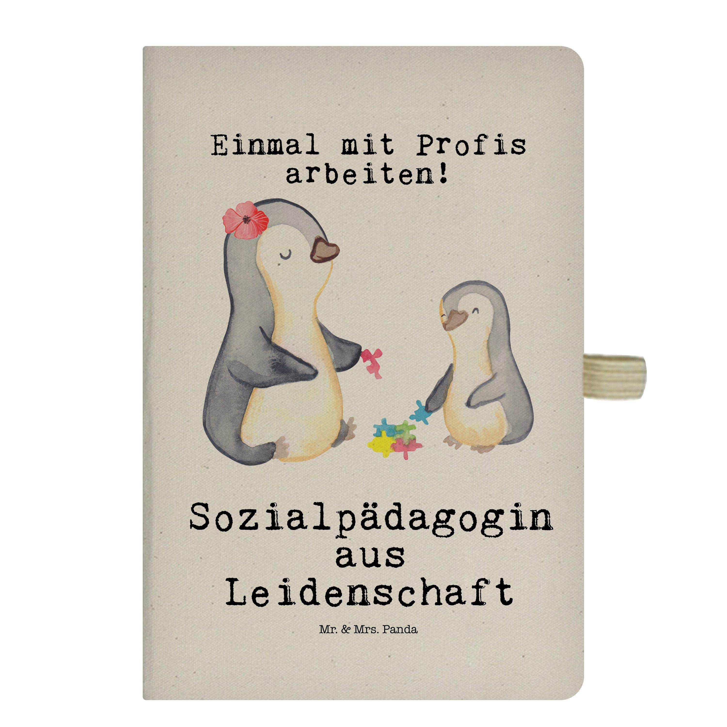 Mr. & Mrs. Panda Notizbuch Sozialpädagogin aus Leidenschaft - Transparent - Geschenk, Journal, S Mr. & Mrs. Panda